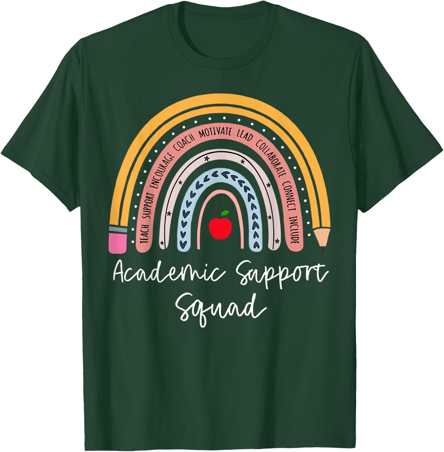Rainbow Academic Support Squad Learning Support Teacher T-Shirt - T-Shirt | Forest