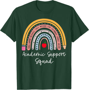Rainbow Academic Support Squad Learning Support Teacher T-Shirt - T-Shirt | Forest