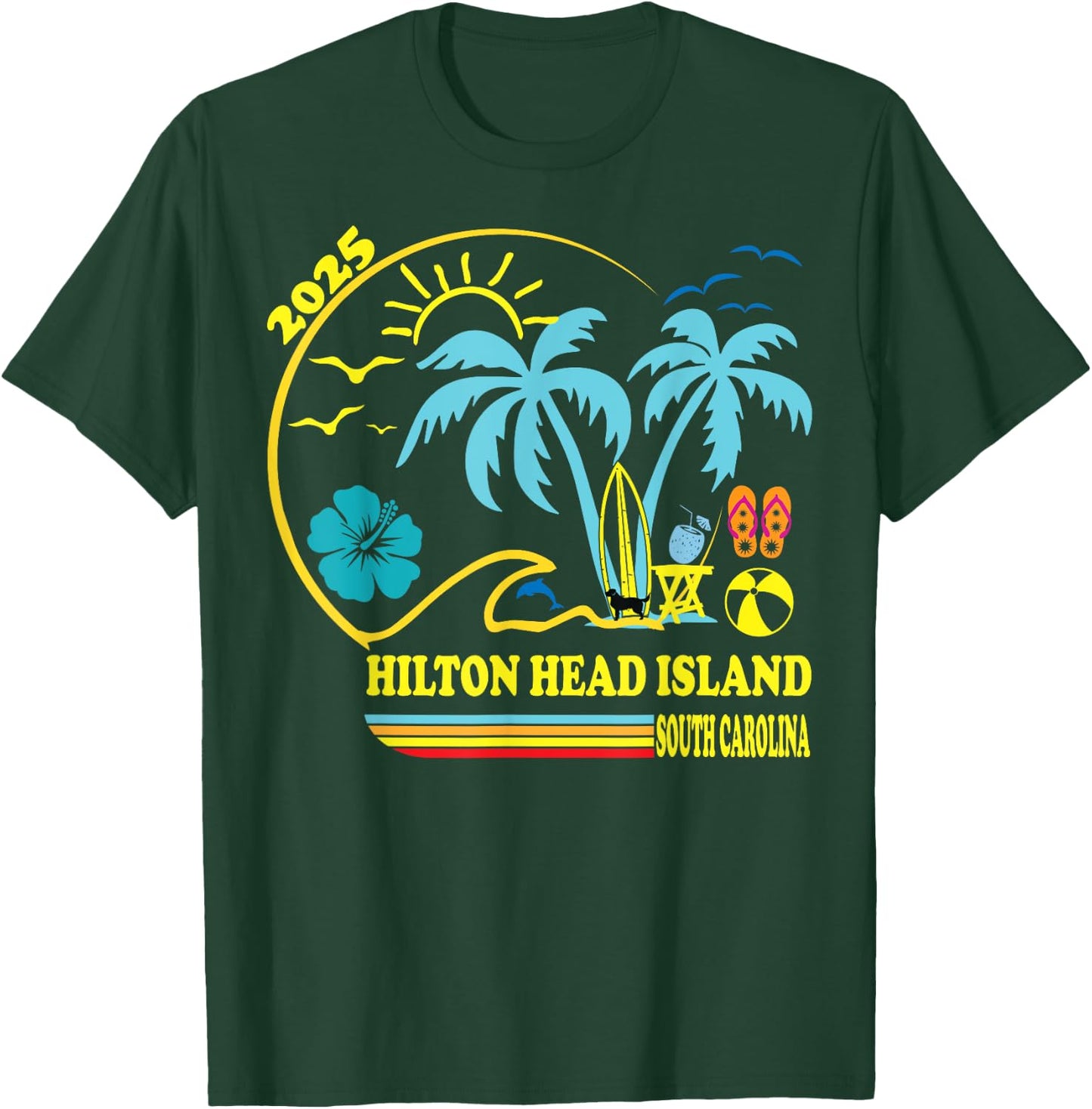 Hilton Head Island South Carolina 2025 Family Trip Matching T-Shirt - T-Shirt | Forest