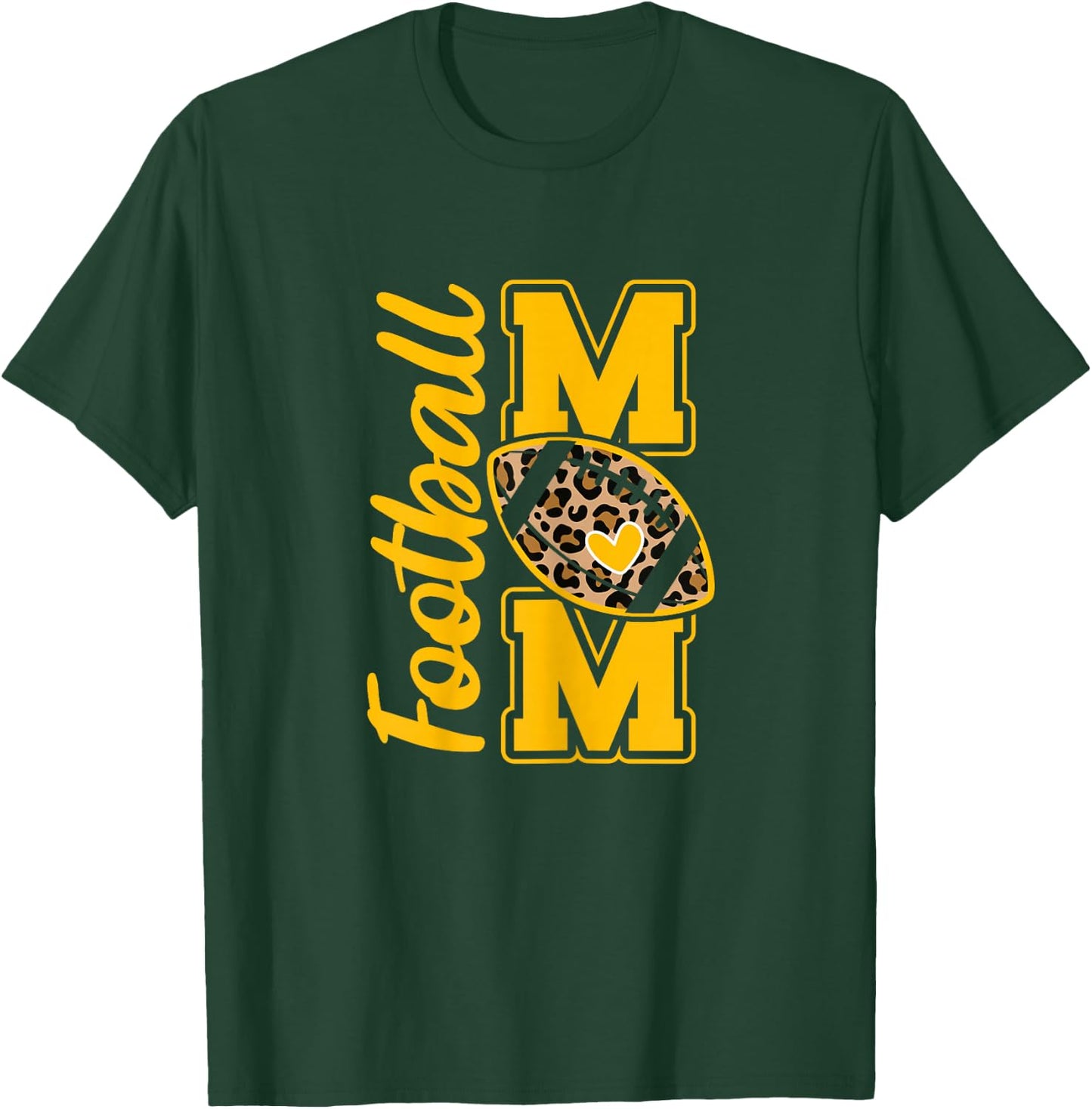 Leopard Royal Blue and Yellow High School Football Mom T-Shirt - T-Shirt | Forest