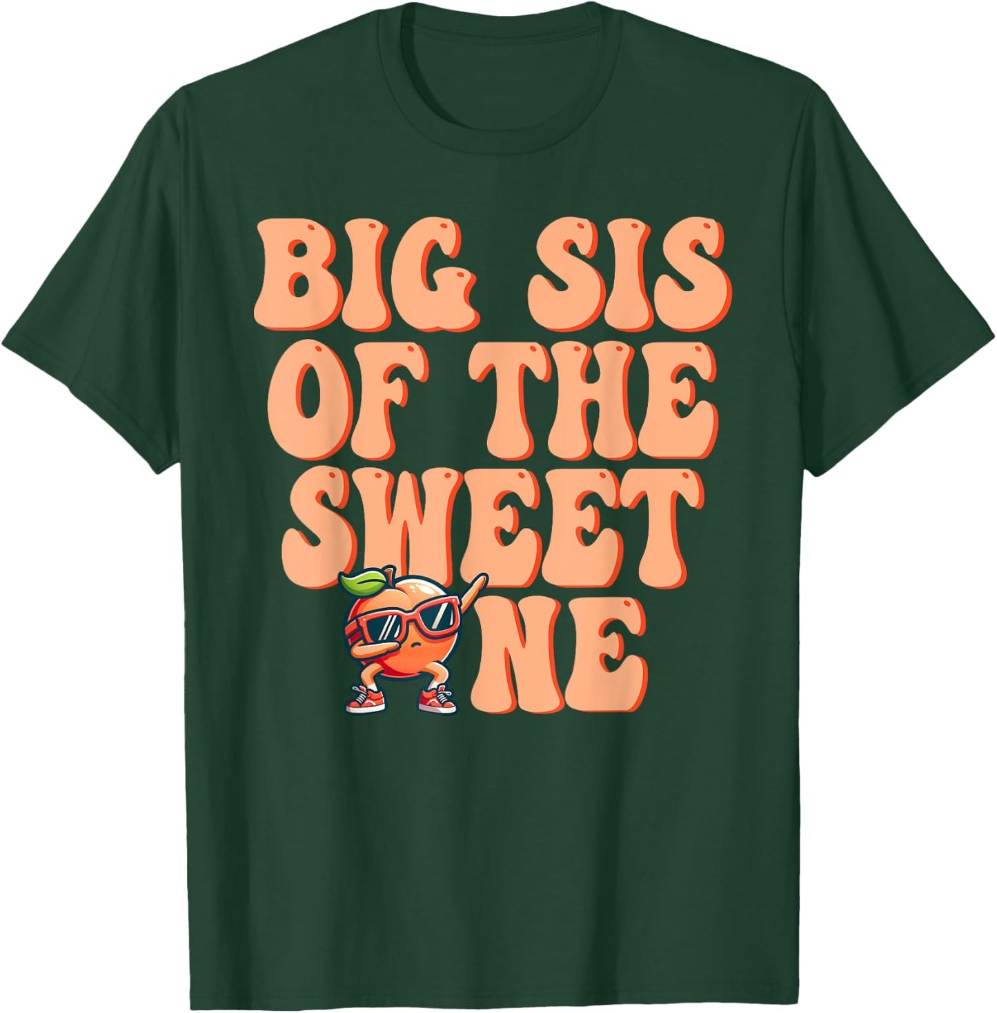 Big Sister of The Sweet One Peach 1st Birthday on Peach T-Shirt - T-Shirt | Forest