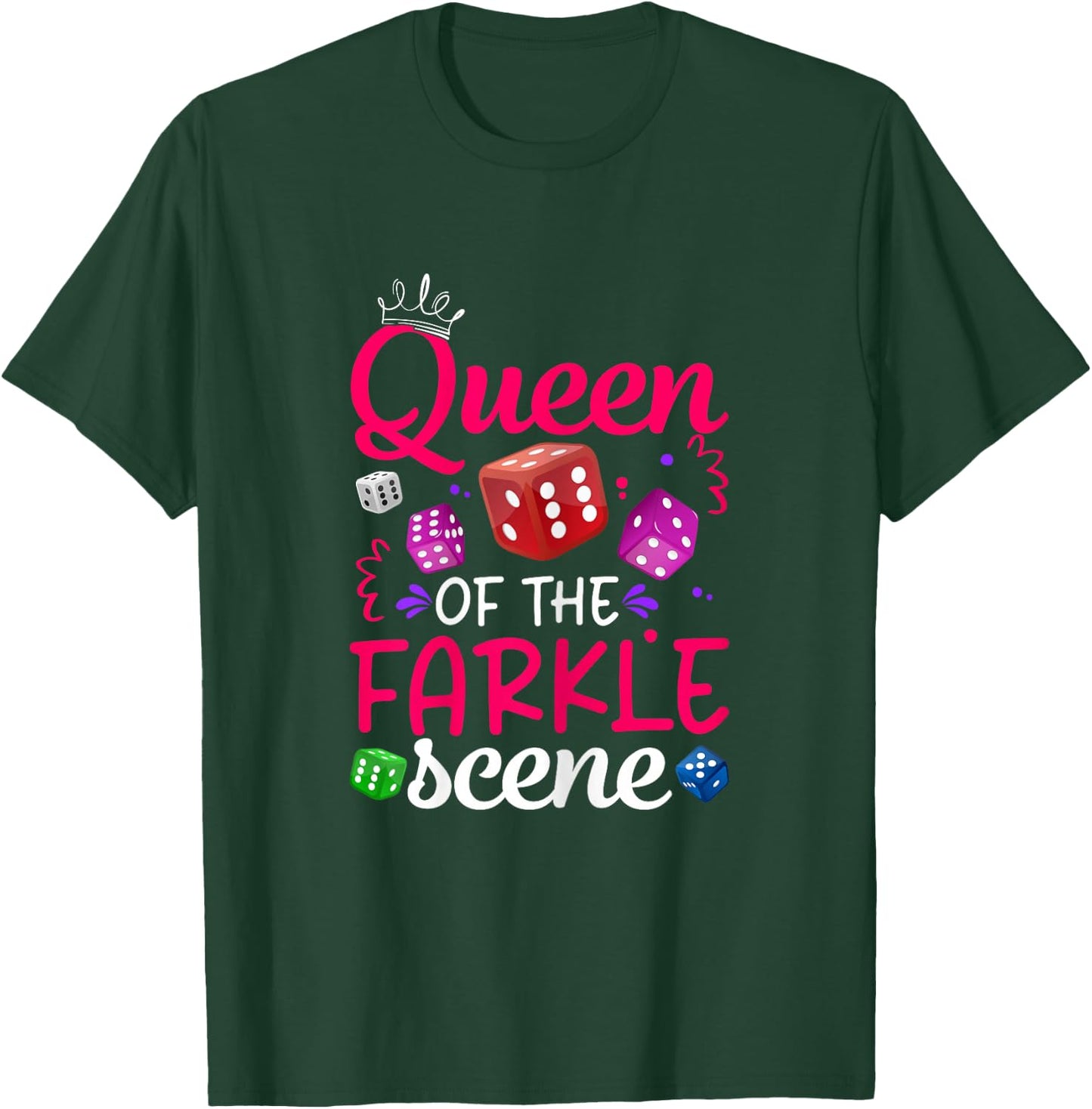 Queen Of The Farkle Scene Funny Farkle player Women T-Shirt - T-Shirt | Forest