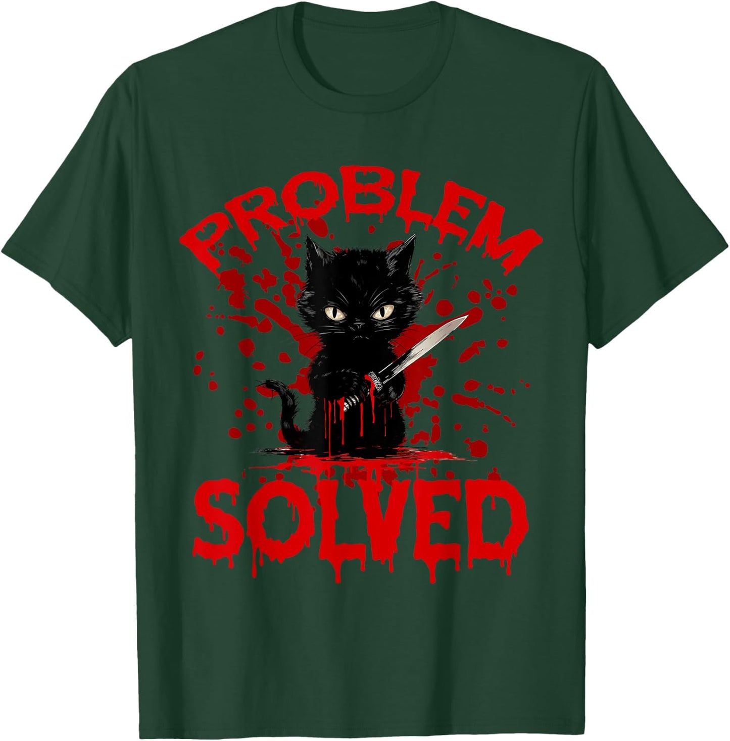 Problem Solved Black cat Women T-Shirt - T-Shirt | Forest