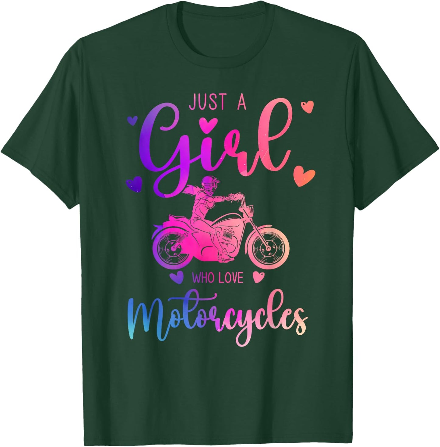 Just a Girl Who Loves Motorcycles Dress and Kids T-Shirt - T-Shirt | Forest