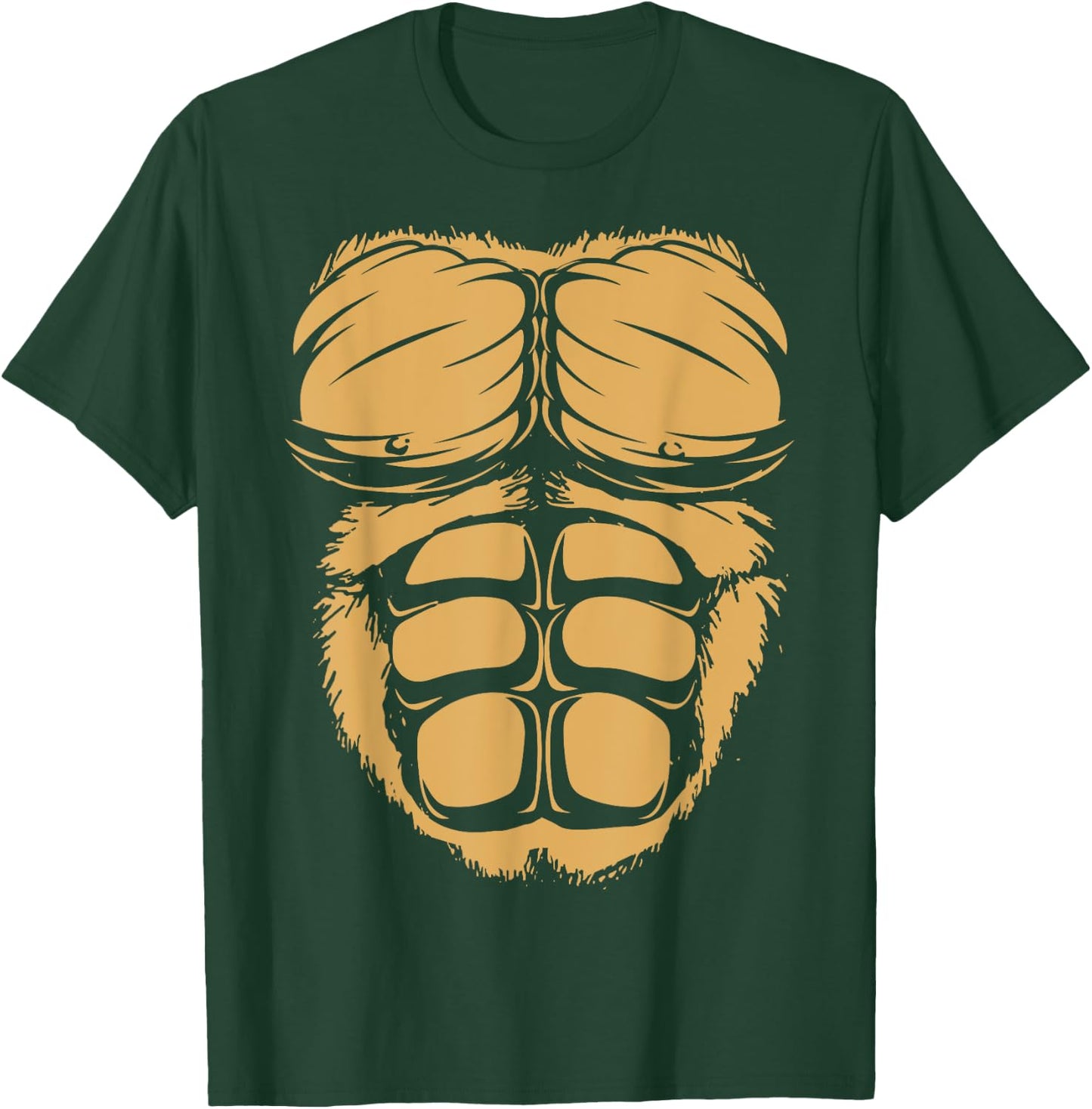 Gorilla Chest Muscles Abs Costume Halloween Easy Gift T-Shirt - T-Shirt | Forest