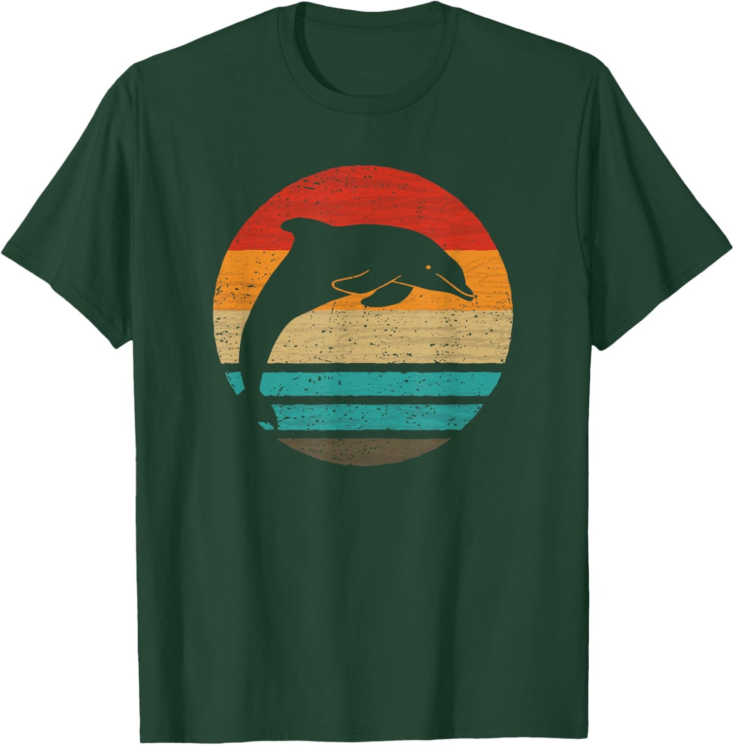 Dolphin Retro Style Vintage T-Shirt - T-Shirt | Forest
