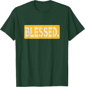 University Varsity-Gold BLESSED. University Varsity-Gold T-Shirt - T-Shirt | Forest