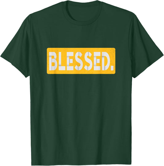 University Varsity-Gold BLESSED. University Varsity-Gold T-Shirt - T-Shirt | Forest