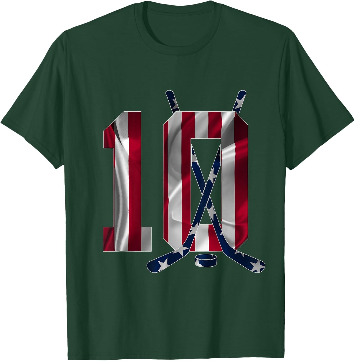 Number 10 Years Ice Hockey 10th Birthday T-Shirt - T-Shirt | Forest