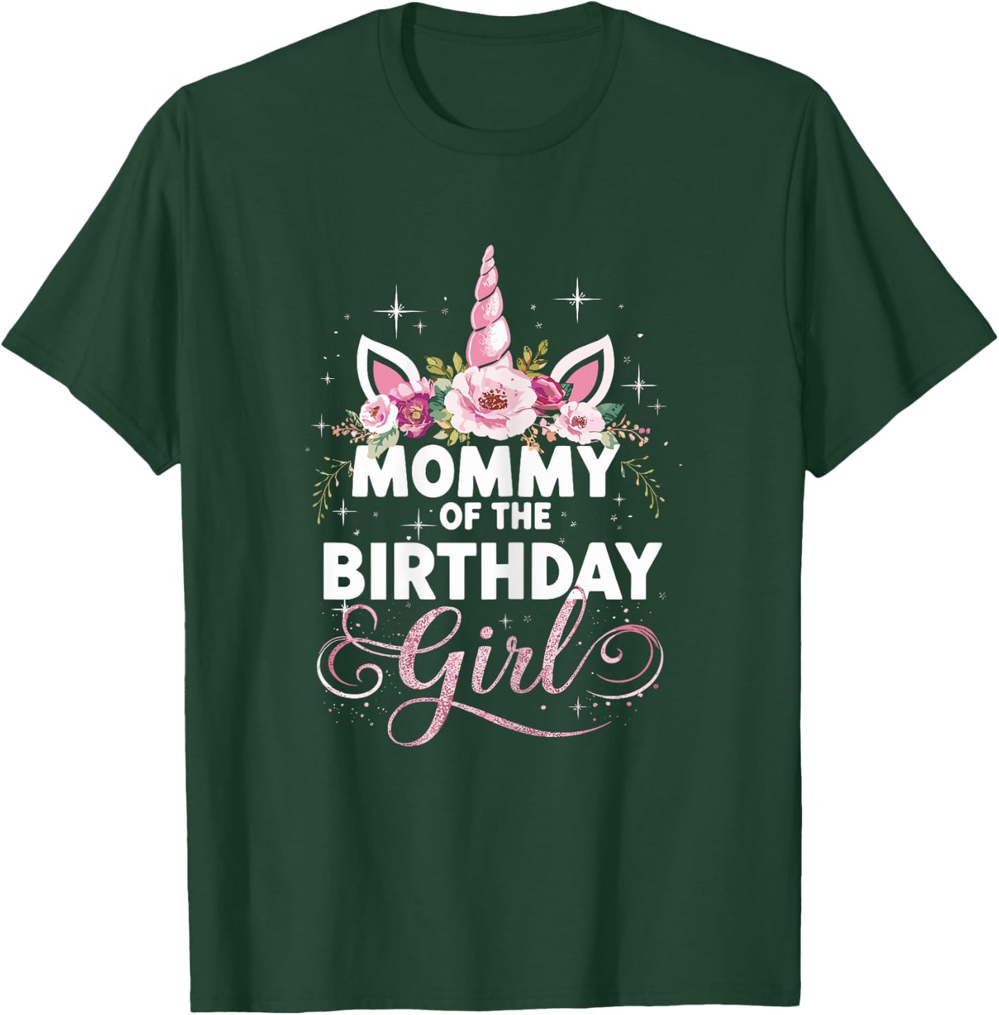Mommy Of The Birthday Girl Mother Unicorn Birthday T-Shirt - T-Shirt | Forest