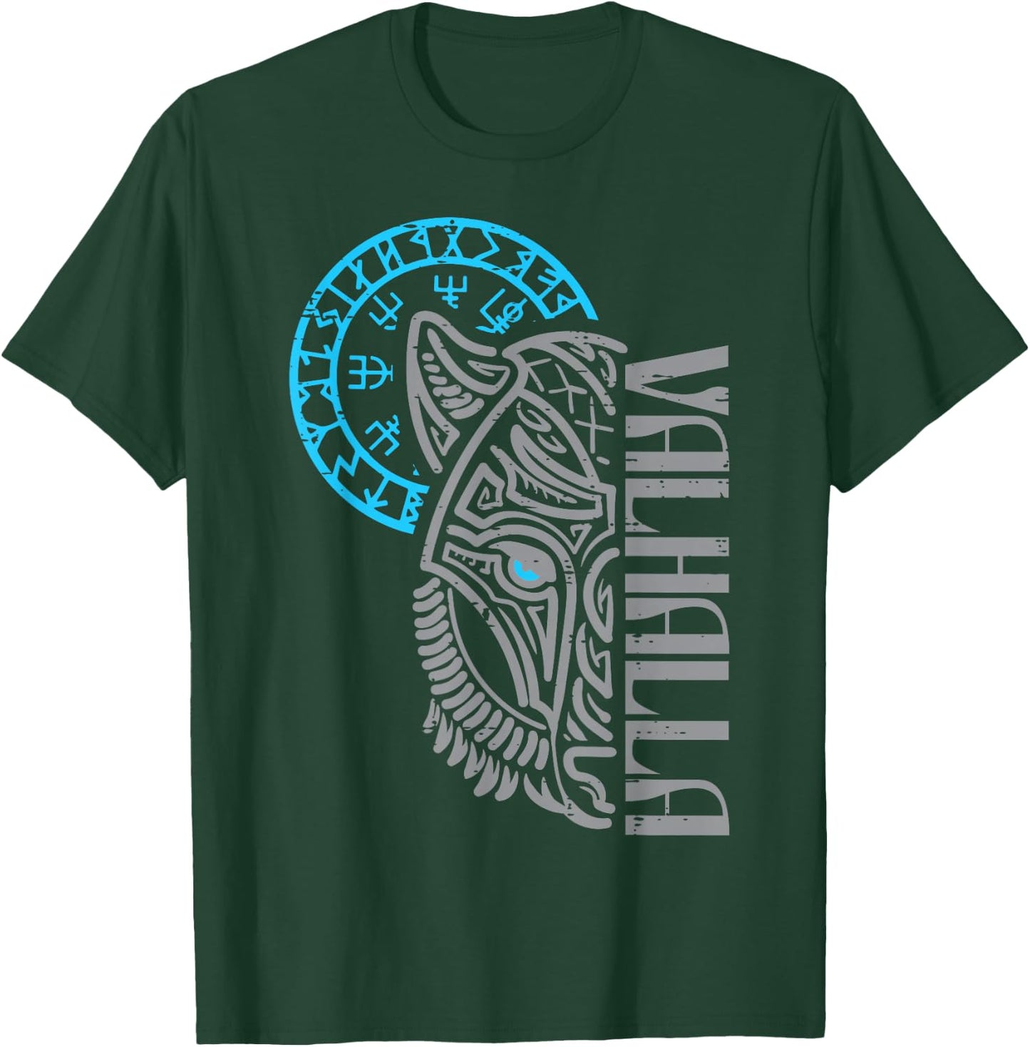 Viking Valhalla Wolf Mask Norse Mythology Men Women Kids T-Shirt - T-Shirt | Forest