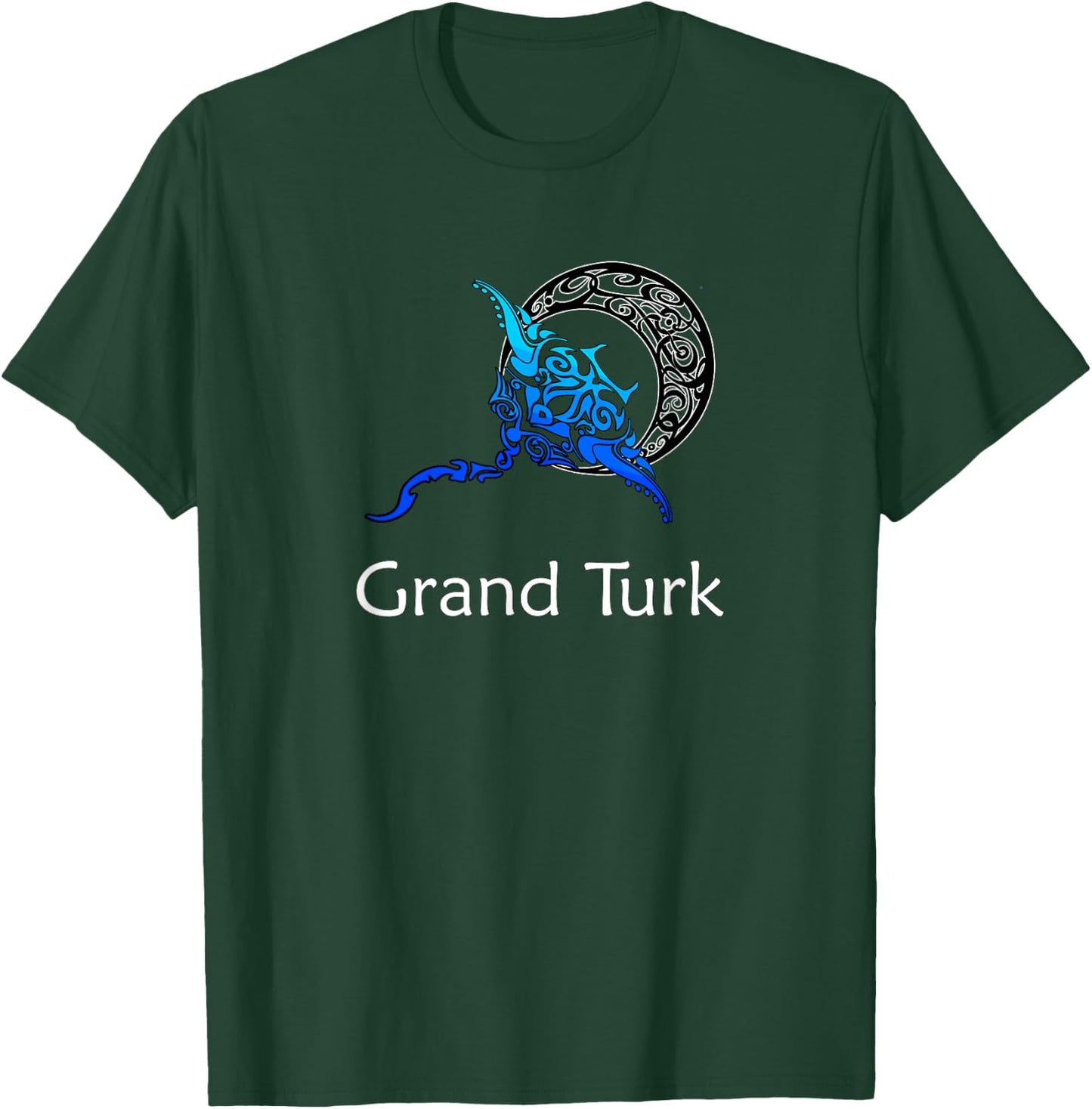 Grand Turk Tribal Stinkray Design Retro Souvenir T-Shirt - T-Shirt | Forest