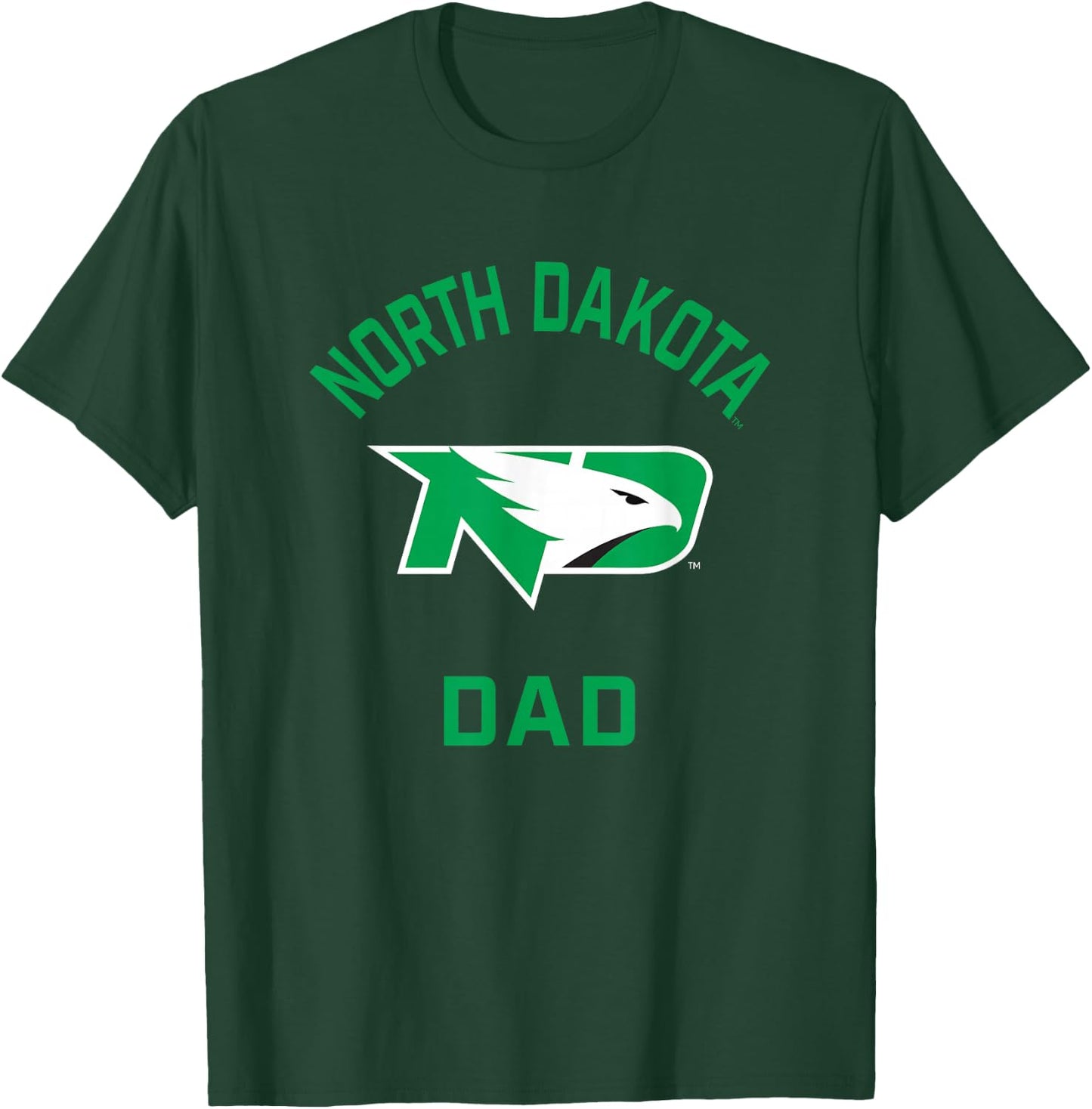 University of North Dakota Fighting Hawks Arched Dad T-Shirt - T-Shirt | Forest