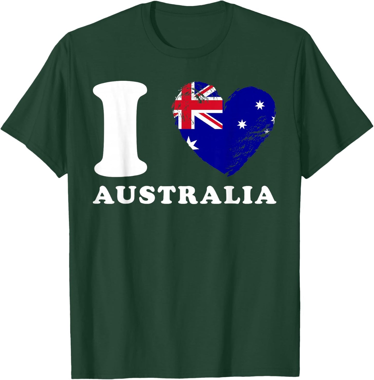 I Love Australia - Heart Flag Australia T-Shirt - T-Shirt | Forest