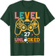 Level 27 Unlocked - 27th Birthday Gamer T-Shirt - T-Shirt | Forest