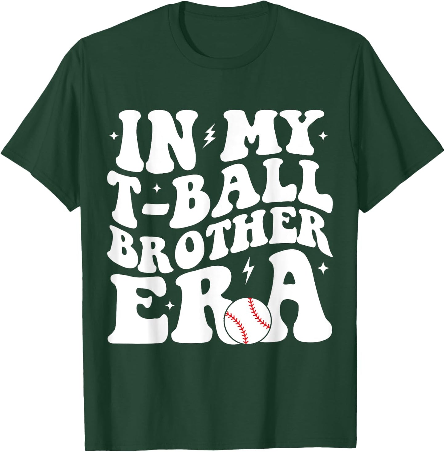 In My T-Ball Brother Era Groovy Funny -Ball Brother T-Shirt - T-Shirt | Forest