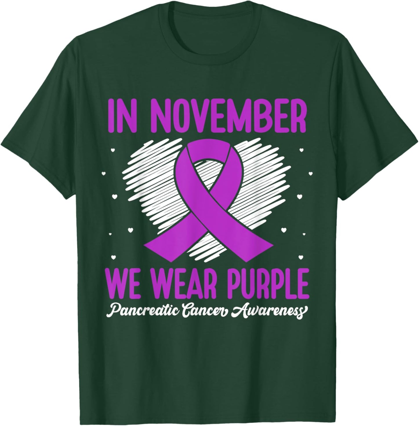 In November We Wear Purple Pancreatic Cancer Awareness Month T-Shirt - T-Shirt | Forest