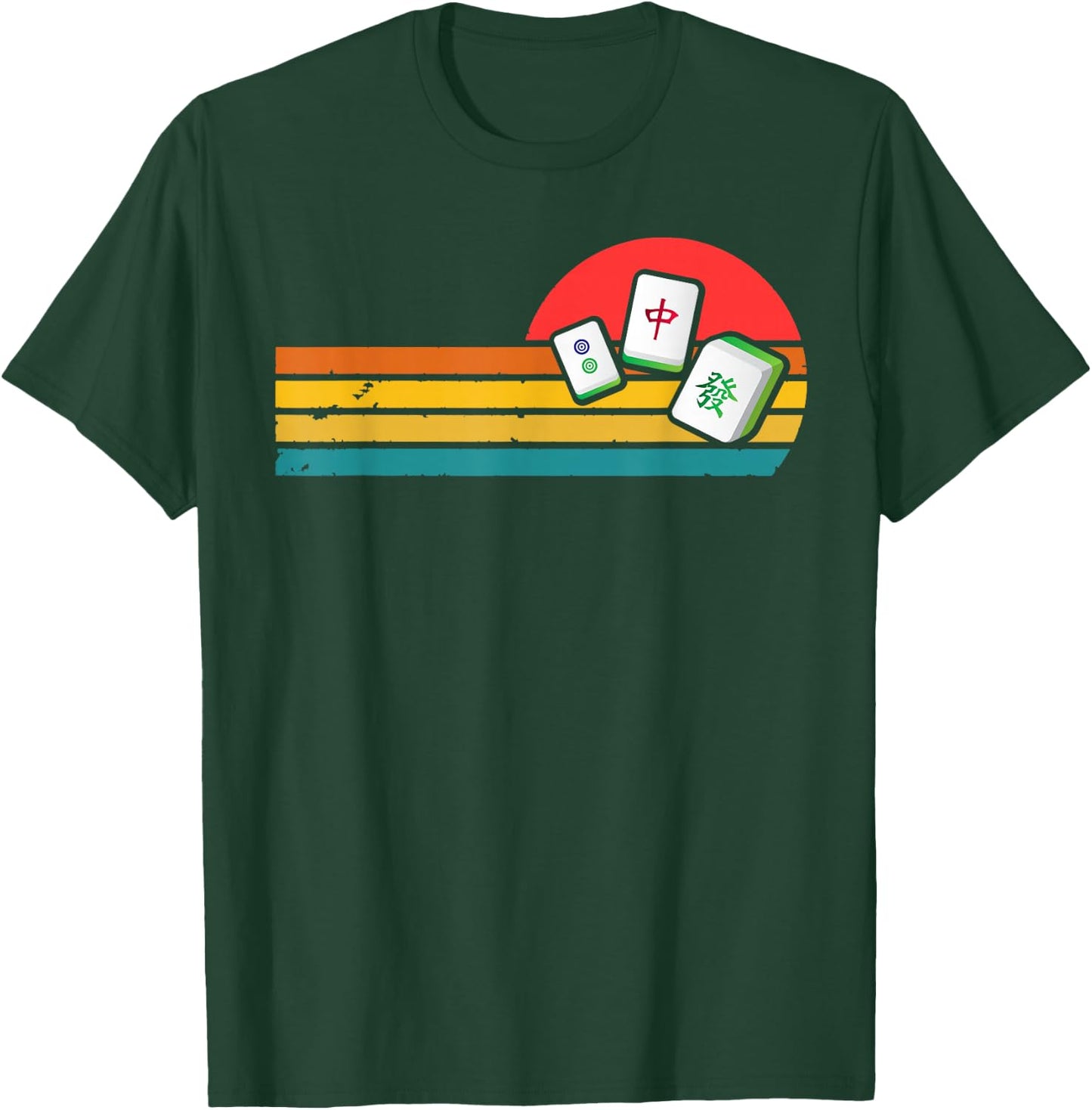 Mahjong Chinese 80s Retro Mah Jongg T-Shirt - T-Shirt | Forest