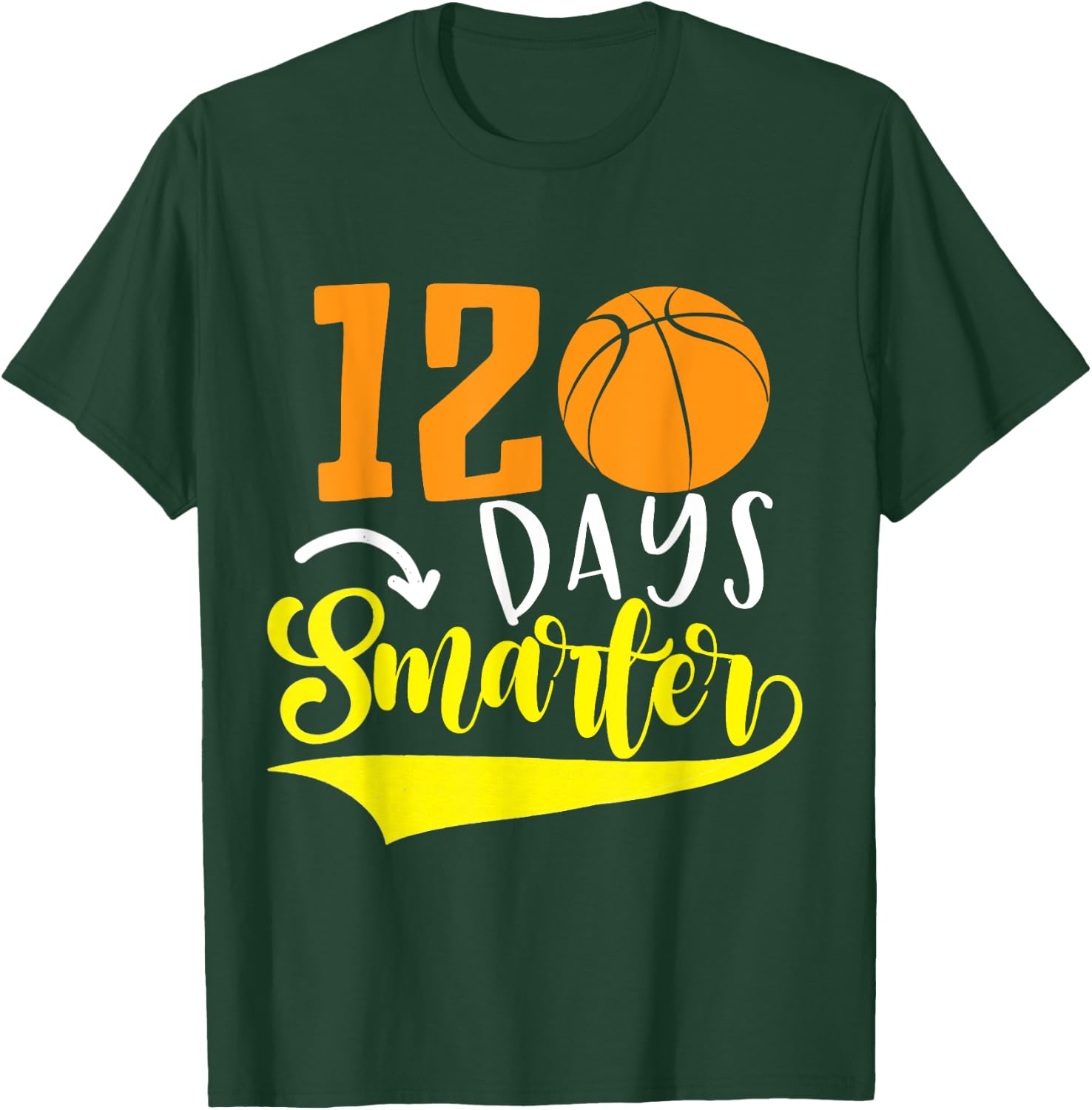 120th Day of School Teacher 120 days smarter basketball T-Shirt - T-Shirt | Forest