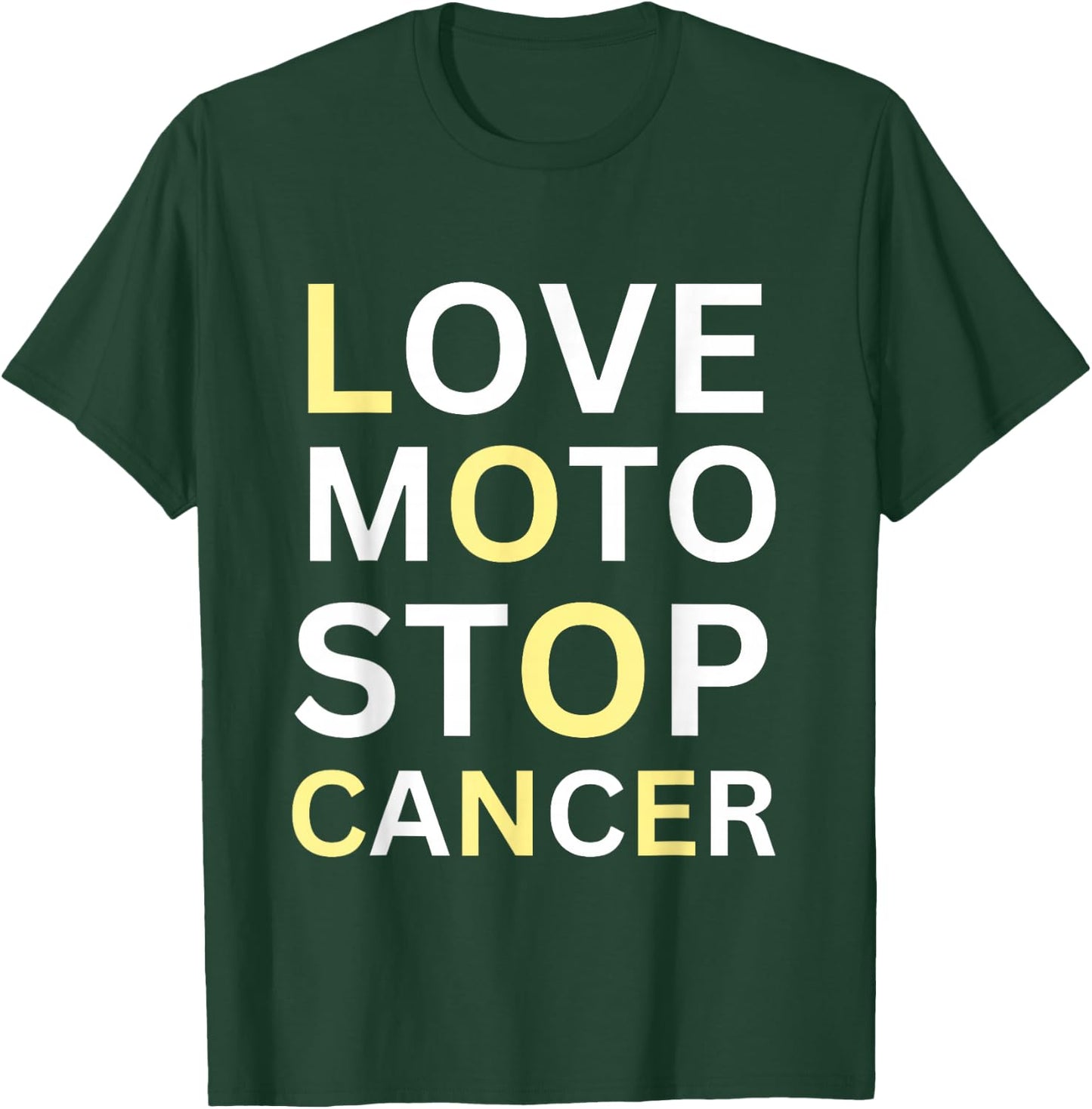 Love Moto Stop Cancer T-Shirt - T-Shirt | Forest