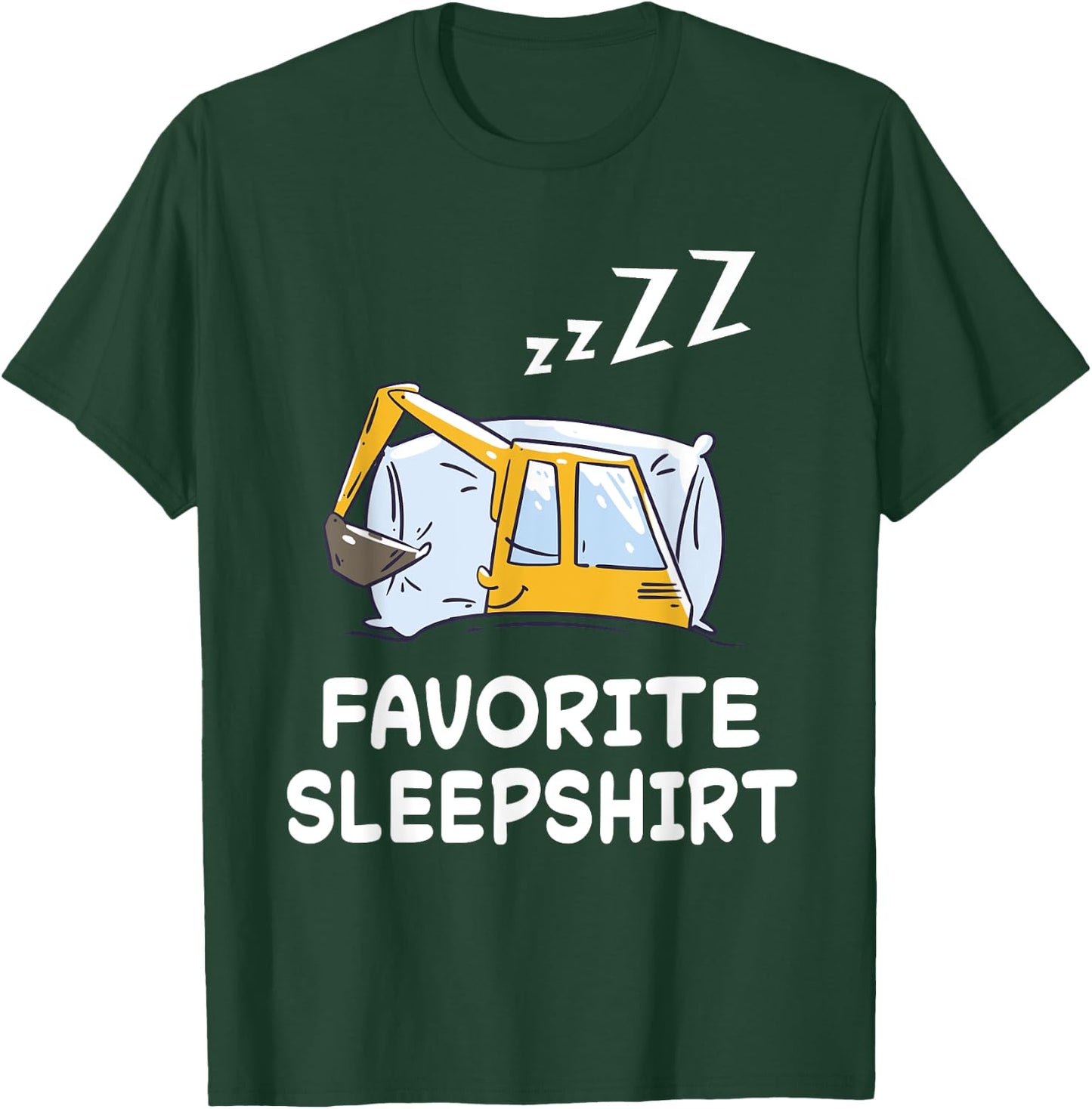Dredger Digger Excavator Nap Sleeping Sleep Pajama Nightgown T-Shirt - T-Shirt | Forest