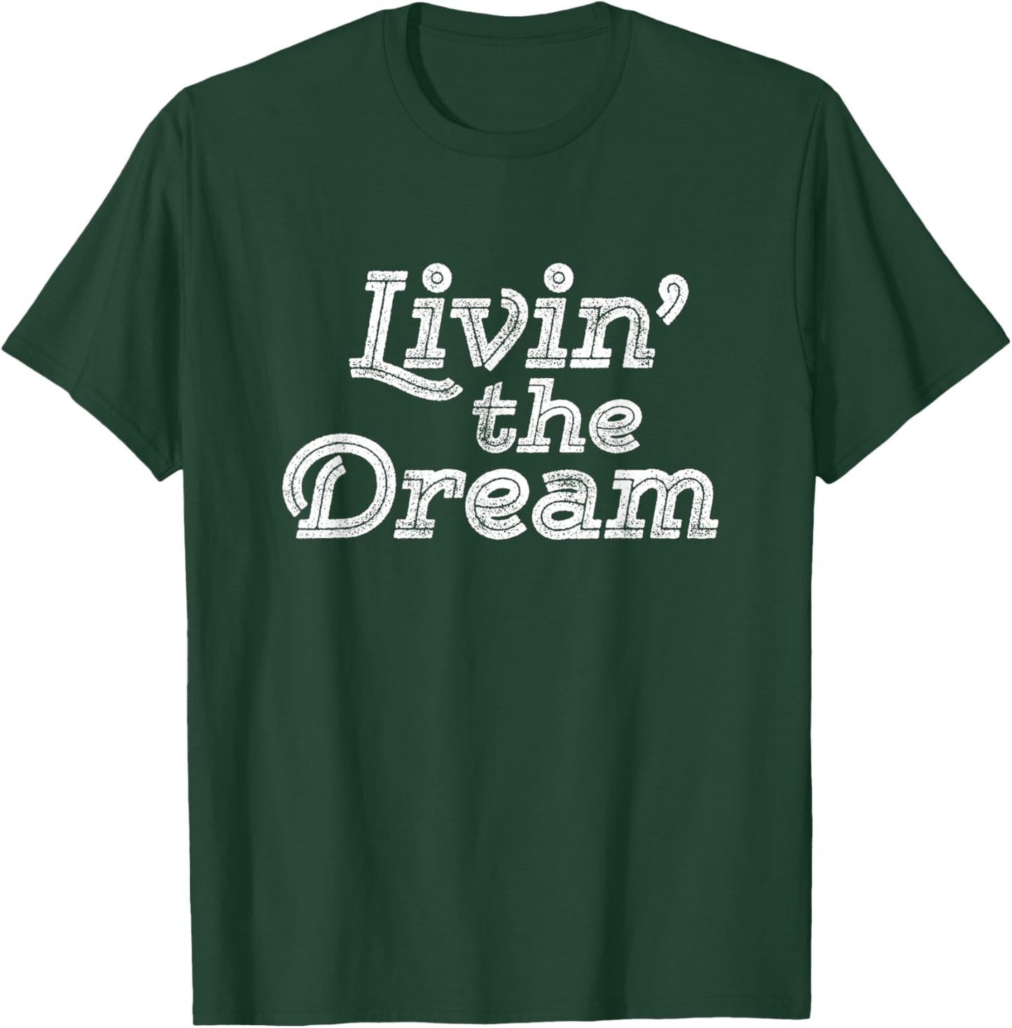 Livin the Dream Vintage 70s Inline Weathered (Dark) T-Shirt - T-Shirt | Forest