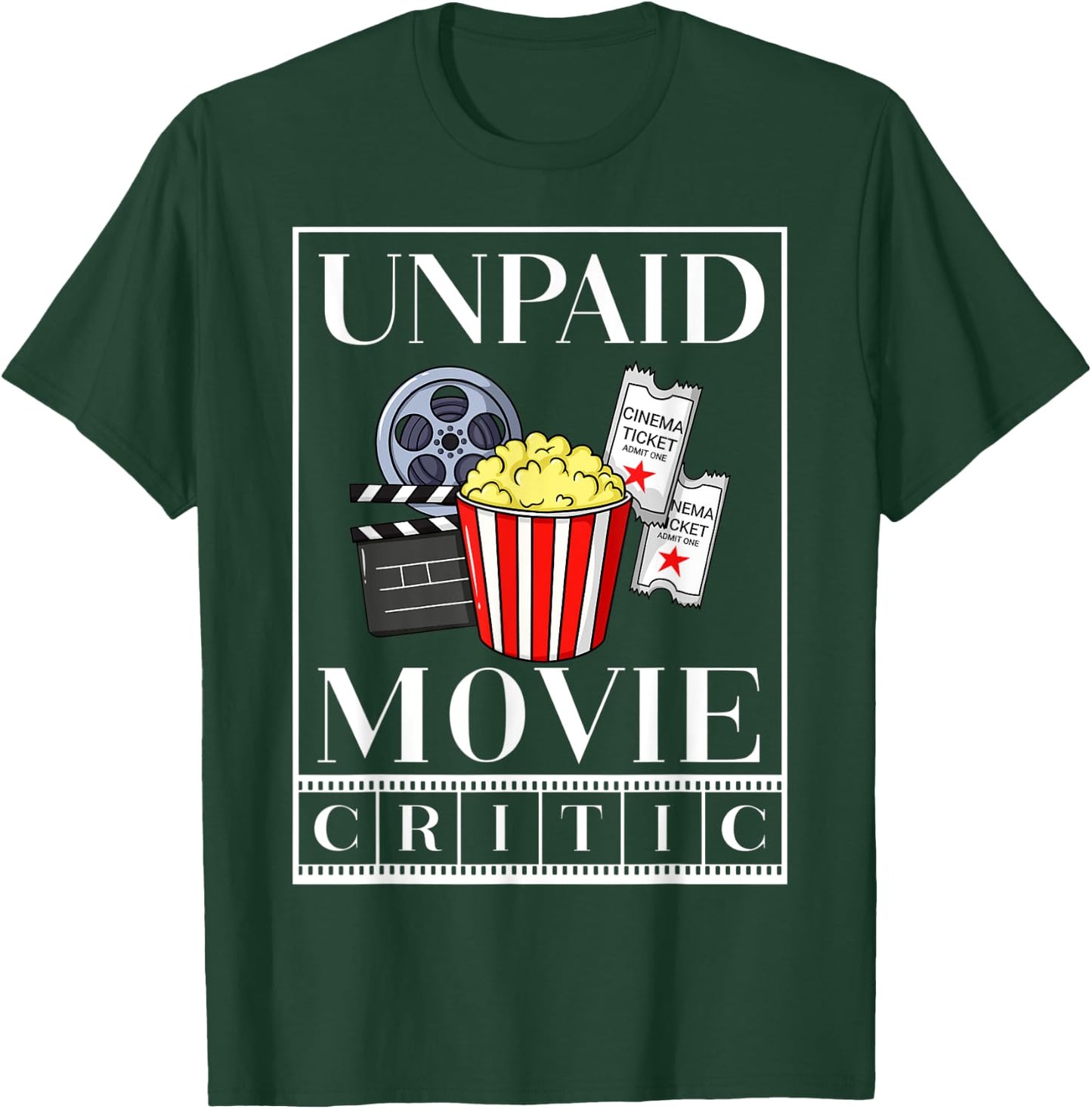 Cinema Watching Movie Watch Night Theater Popcorn T-Shirt - T-Shirt | Forest