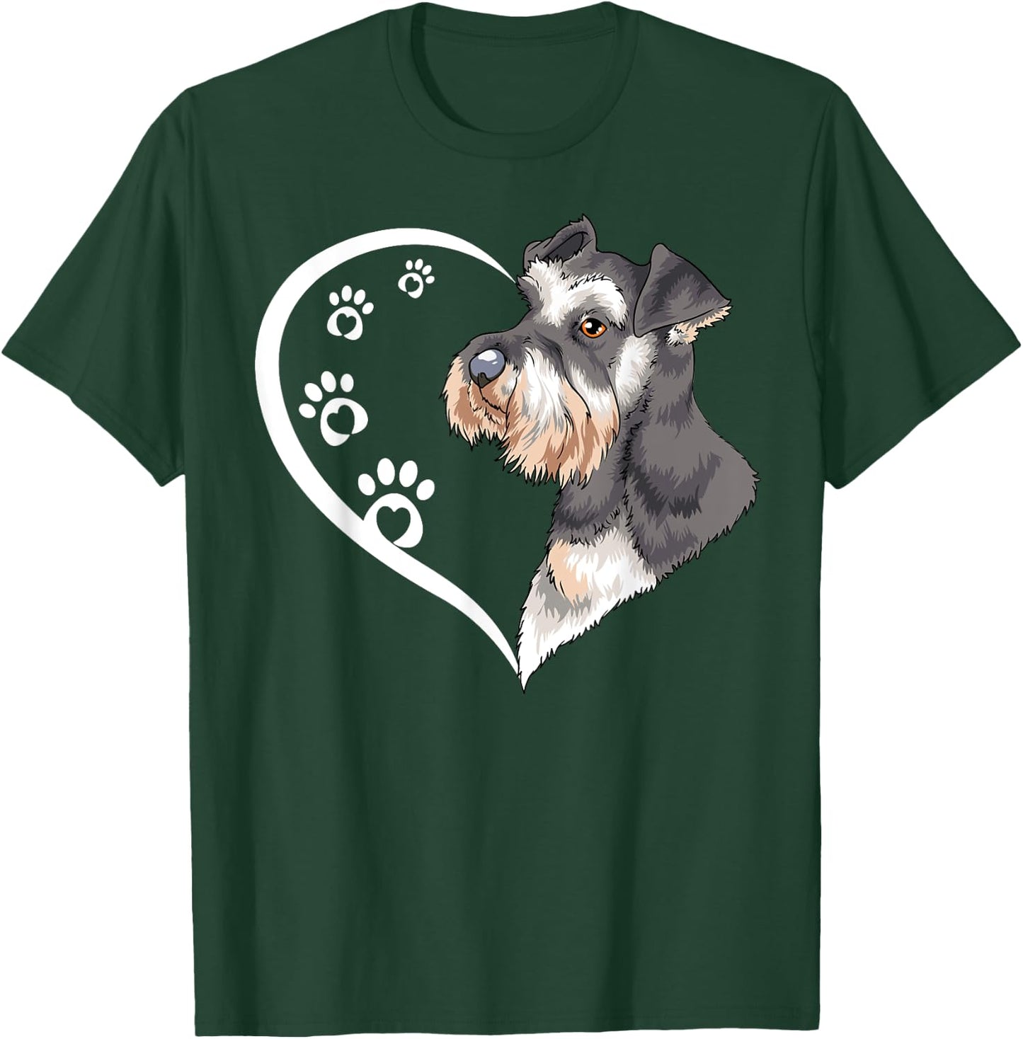 Miniature Schnauzer Shirts Girls Kids Heart Cute T-Shirt - T-Shirt | Forest