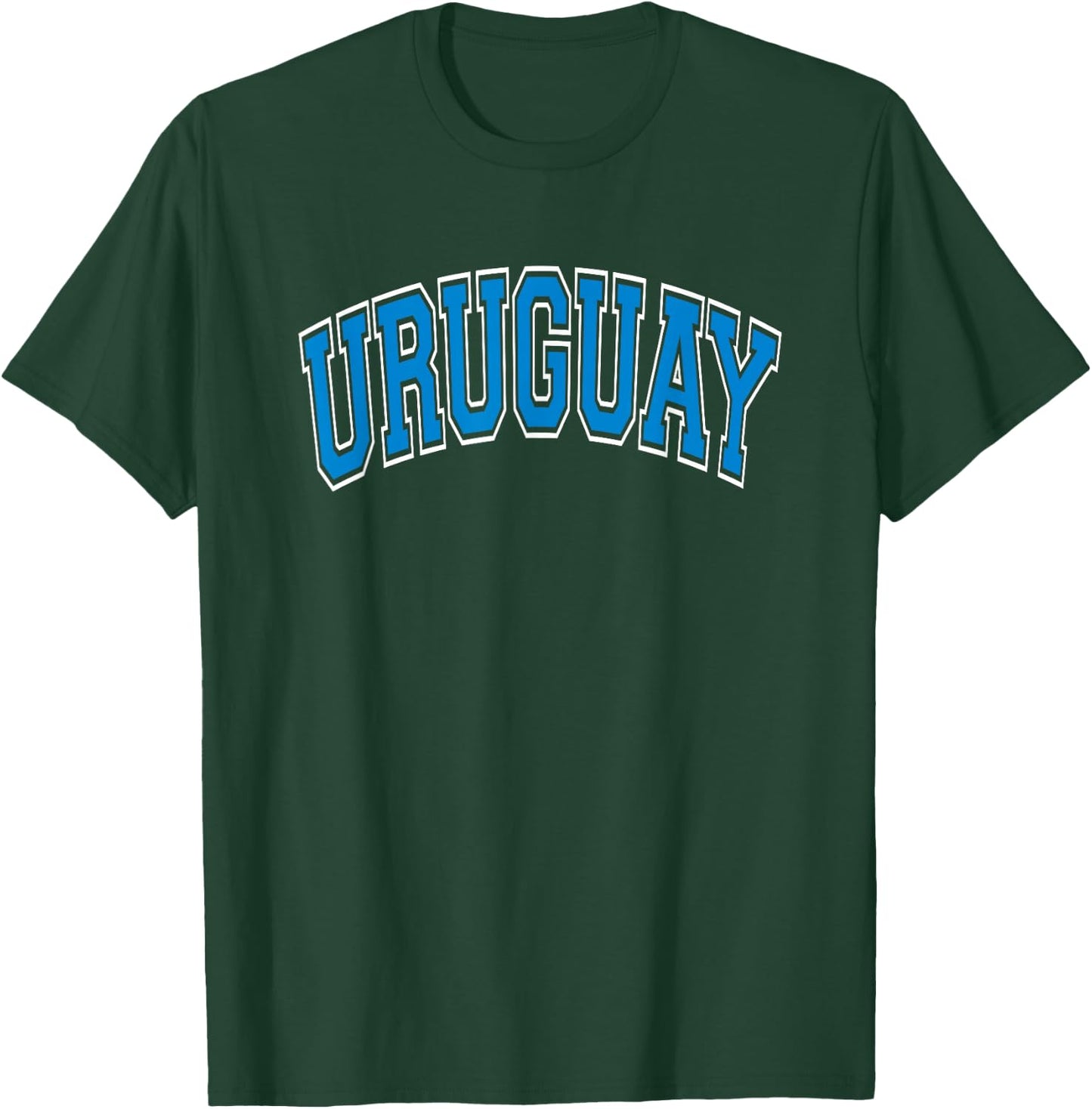 Uruguay Arched Blue Text T-Shirt - T-Shirt | Forest