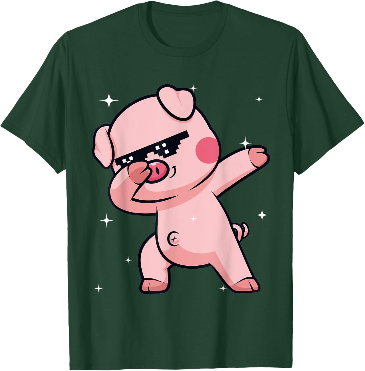 Men Women Kids Funny Pig Dabbing Animals Wildlife Parties T-Shirt - T-Shirt | Forest