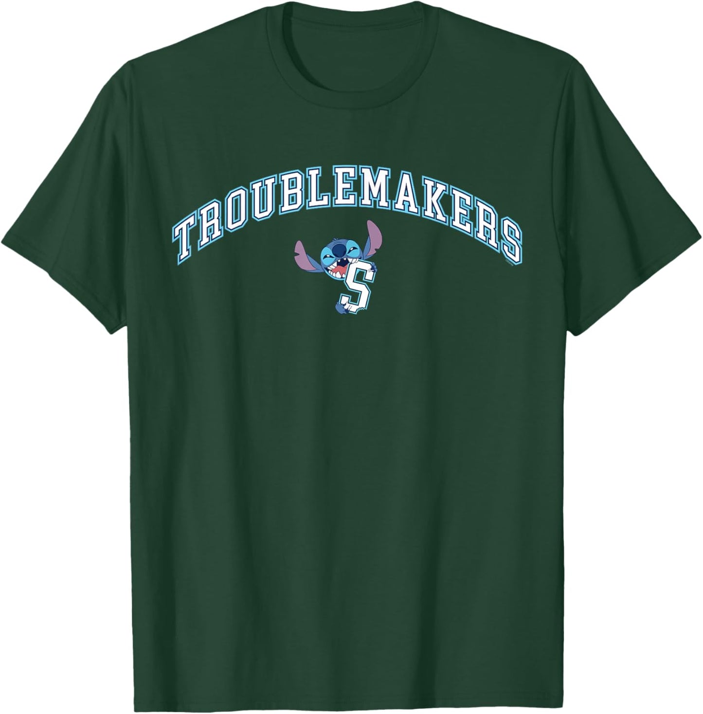 Disney Lilo & Stitch Troublemakers “S” Collegiate Team Sport T-Shirt - T-Shirt | Forest
