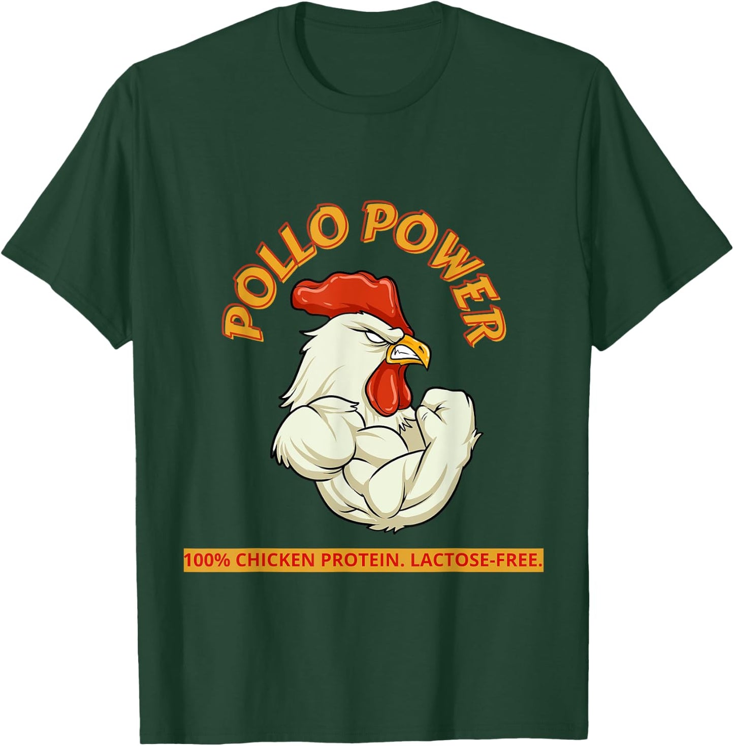 Pollo Power Funny Chicken Gym Men Women Workout T-Shirt - T-Shirt | Forest