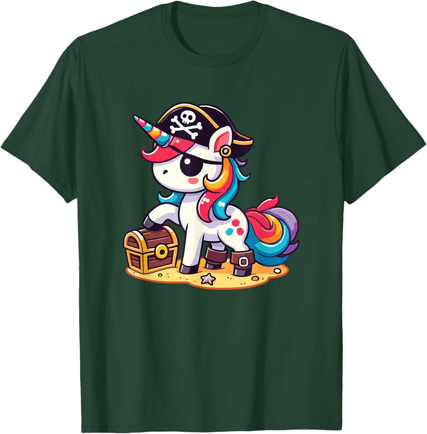 Unicorn Pirate Costume Halloween T-Shirt - T-Shirt | Forest