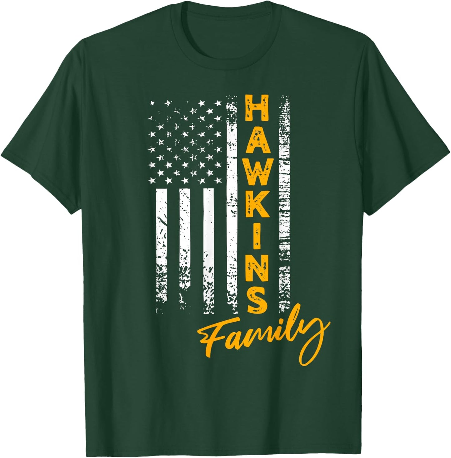 Hawkins Surname American Hawkins Last Name Hawkins T-Shirt - T-Shirt | Forest