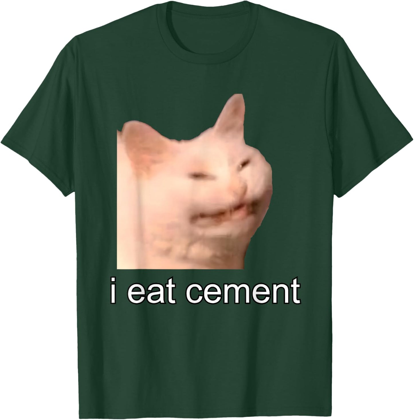 I Eat Cement Cursed Cat Funny Oddly Specific Meme T-Shirt - T-Shirt | Forest