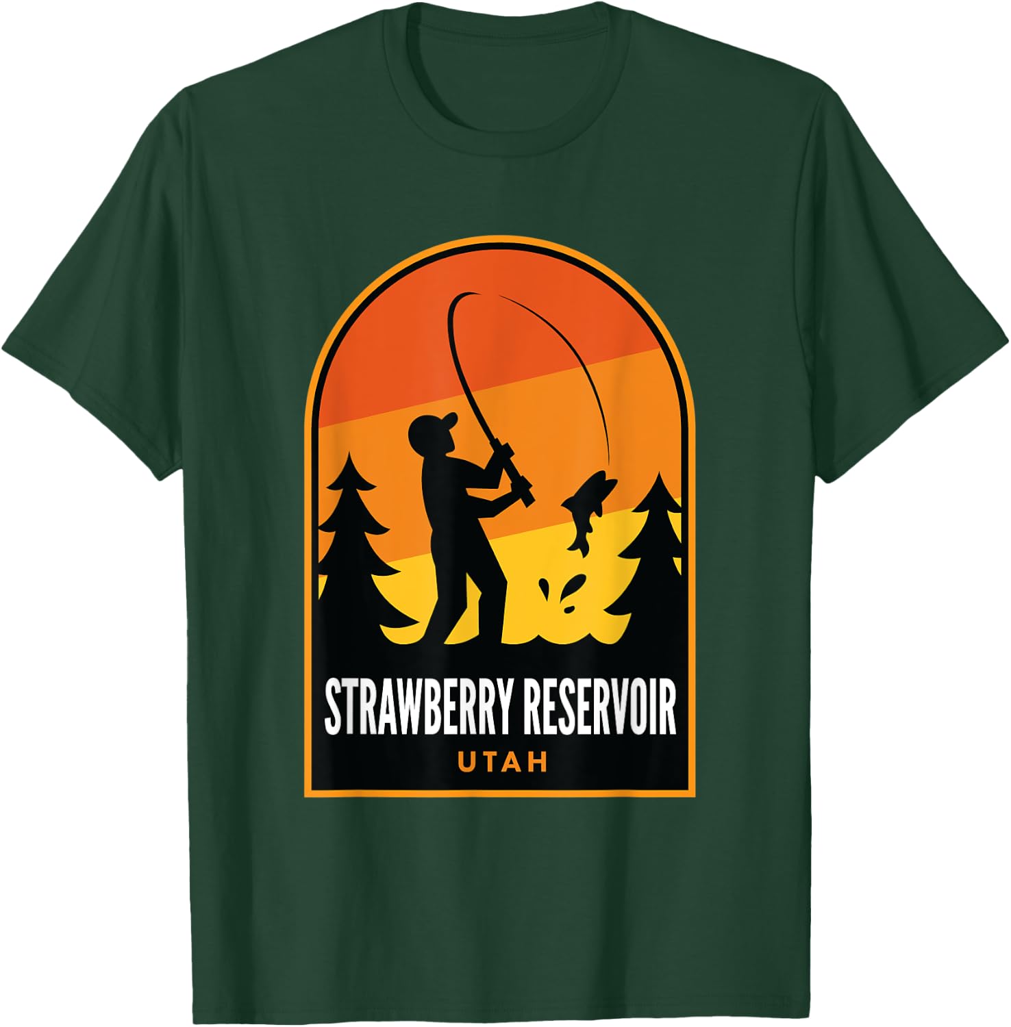 Strawberry Reservoir Utah Fishing T-Shirt - T-Shirt | Forest