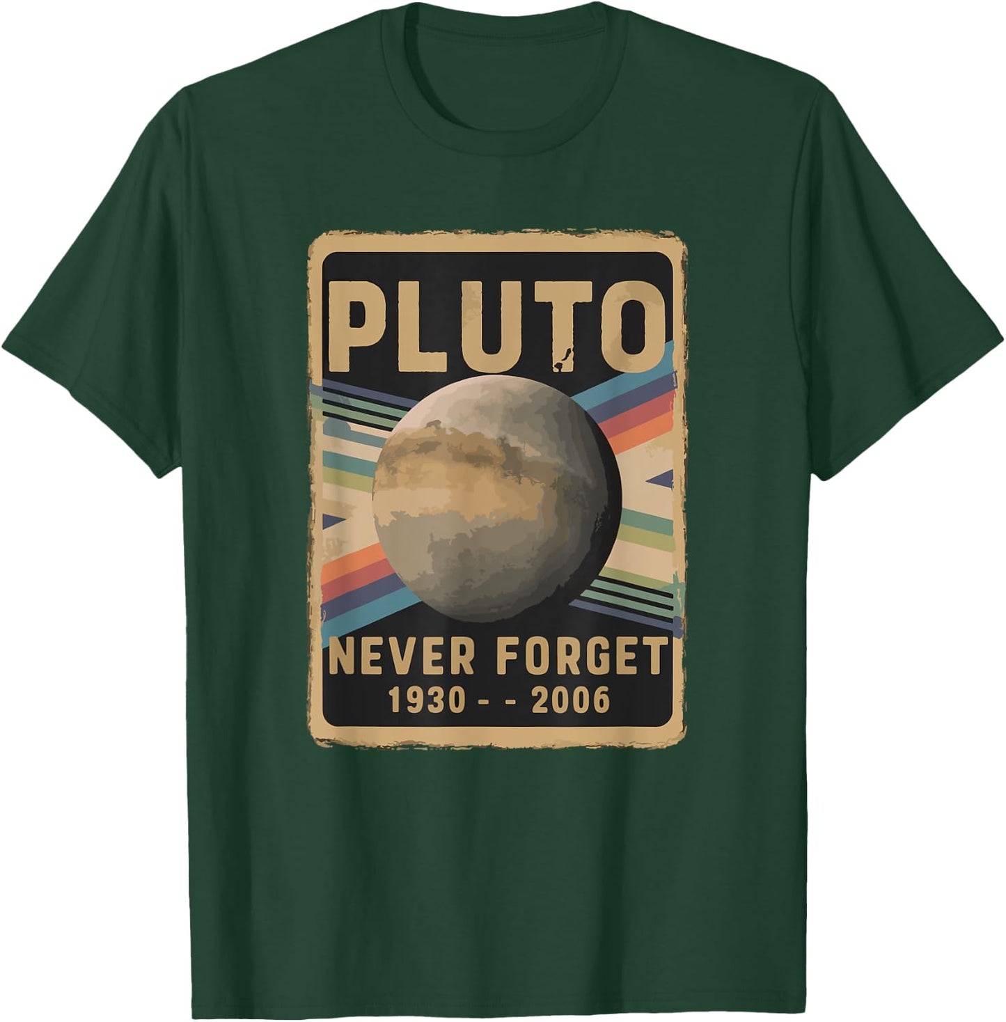 Stargazers Space science and Astronomy Lovers Vintage Pluto Never Forget 2006 Astronomy Astrophysics Funny T-Shirt - T-Shirt | Forest