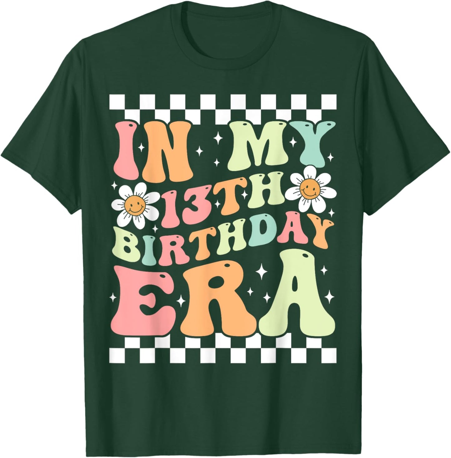 In My 13th Birthday Era Cute Groovy 13th Birthday Party T-Shirt - T-Shirt | Forest