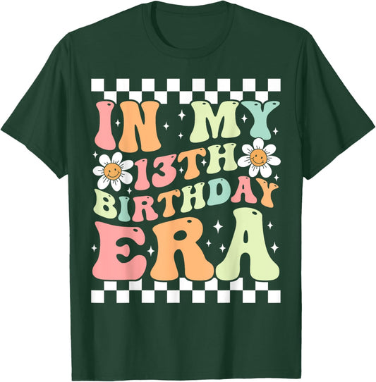In My 13th Birthday Era Cute Groovy 13th Birthday Party T-Shirt - T-Shirt | Forest