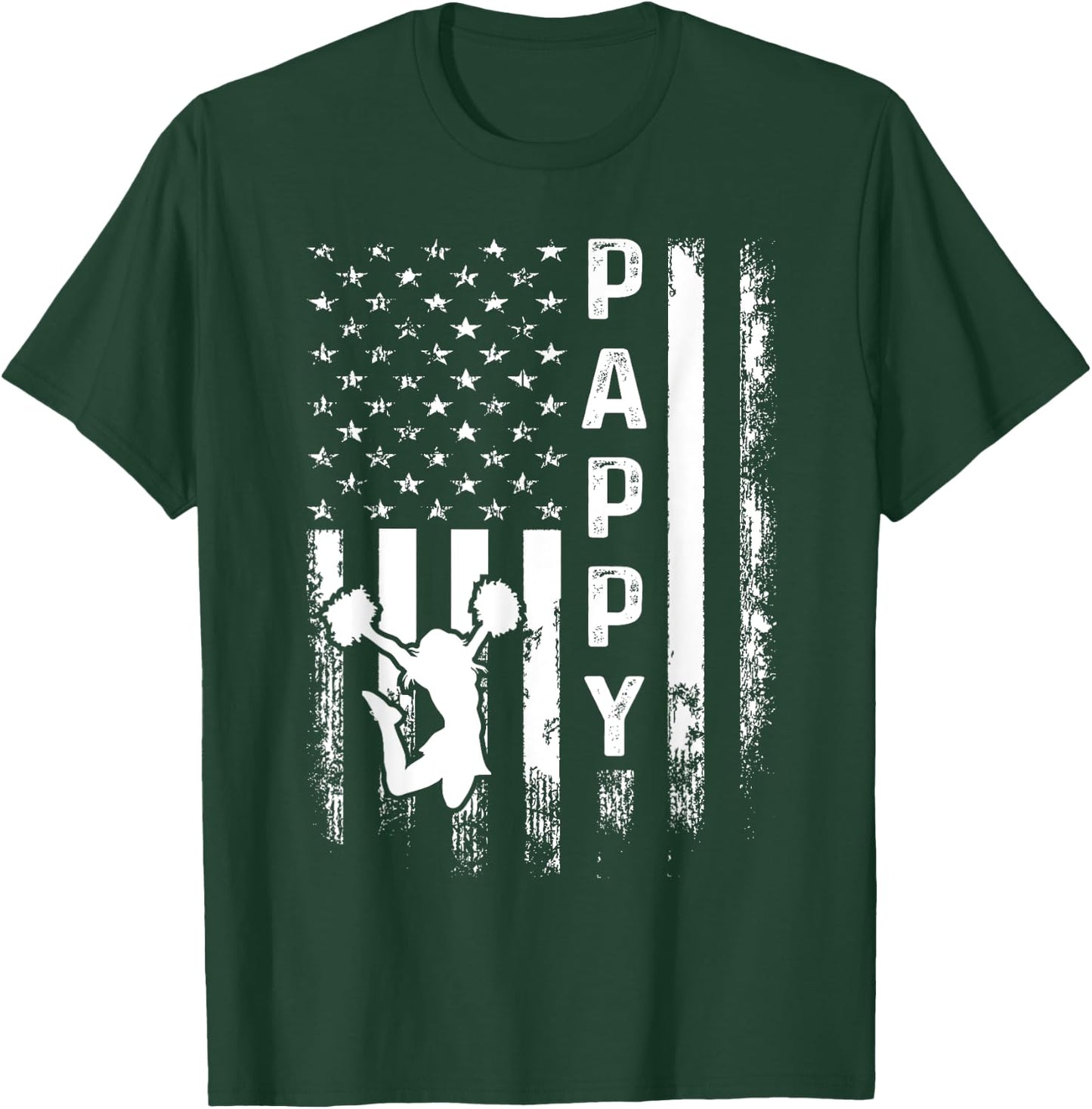 Cheer Pappy American Flag Cheerleading Cheerleader T-Shirt - T-Shirt | Forest