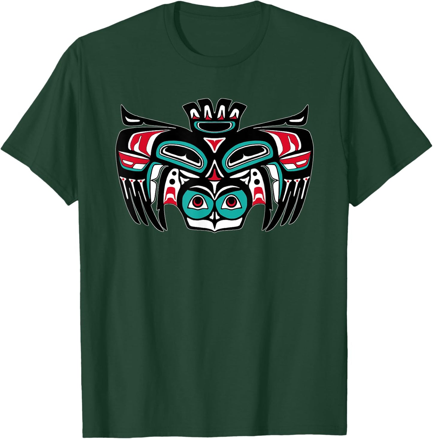 Alaska Native American Indian Style Haida Tlingit Owl Spirit T-Shirt - T-Shirt | Forest
