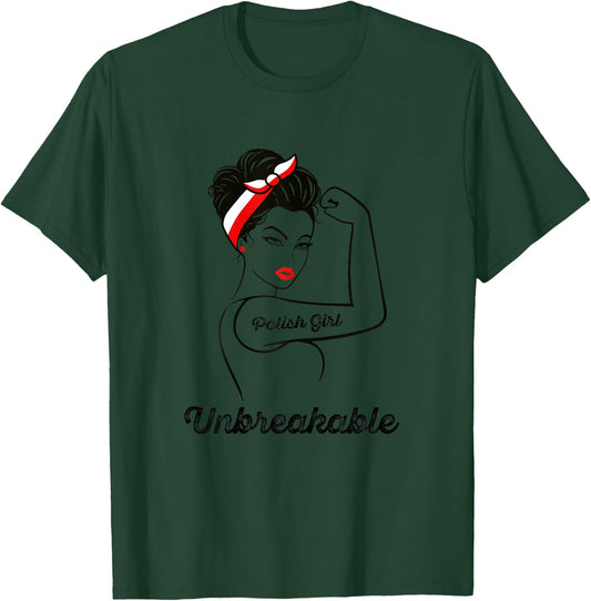 For Polish Women | Unbreakable Polish Girl T-Shirt - T-Shirt | Forest