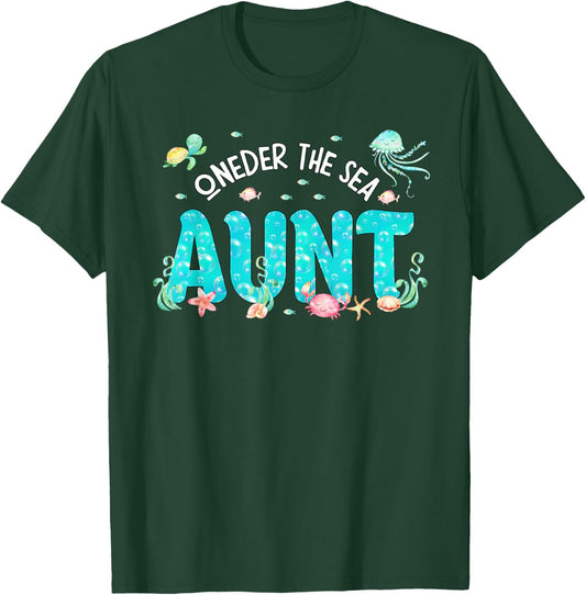 Under Sea Aunt Birthday Girl Boy Matching Family Party T-Shirt - T-Shirt | Forest