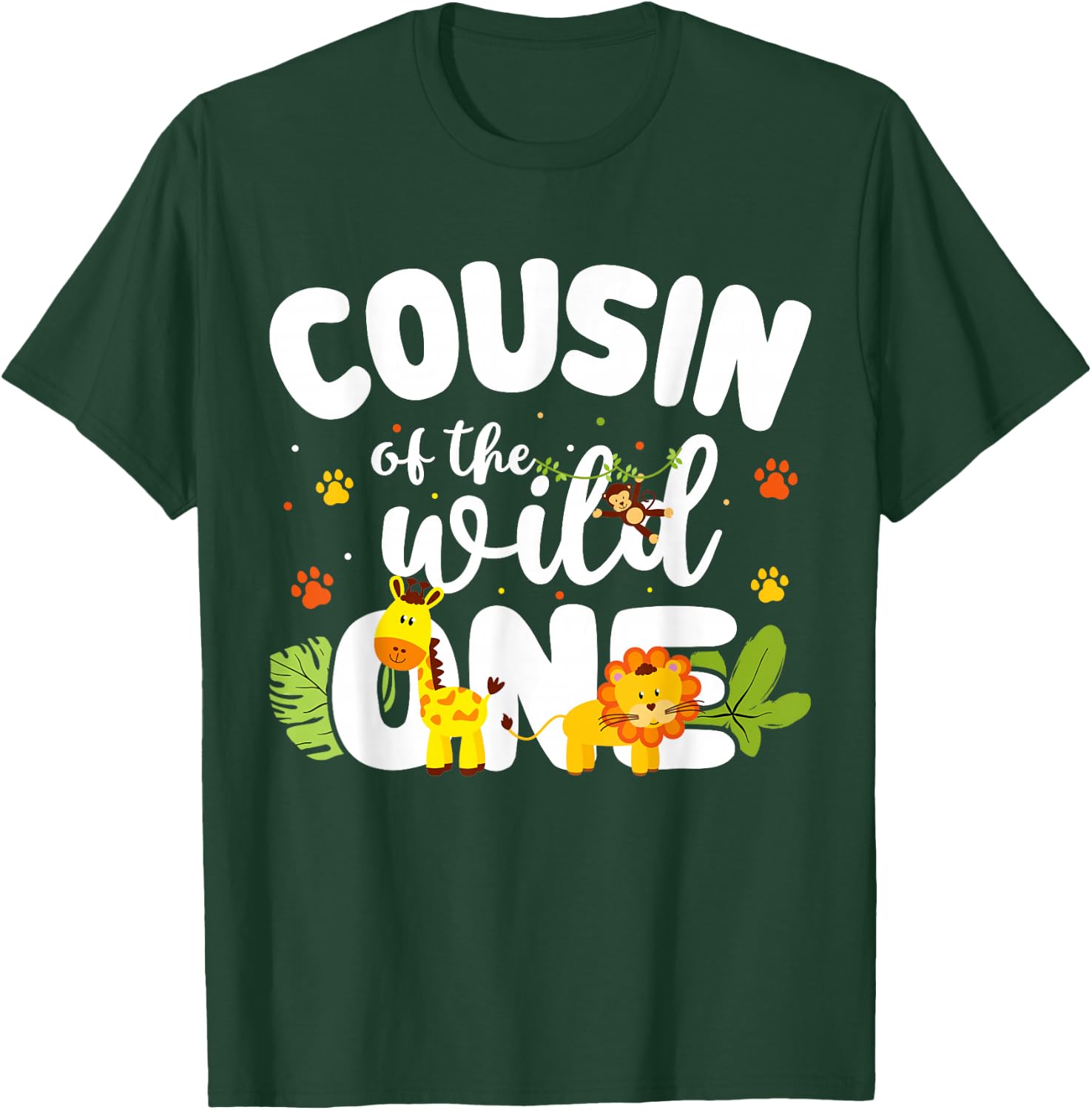 Cousin of the Wild One Zoo Birthday Safari Jungle Animal T-Shirt - T-Shirt | Forest