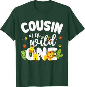 Cousin of the Wild One Zoo Birthday Safari Jungle Animal T-Shirt - T-Shirt | Forest