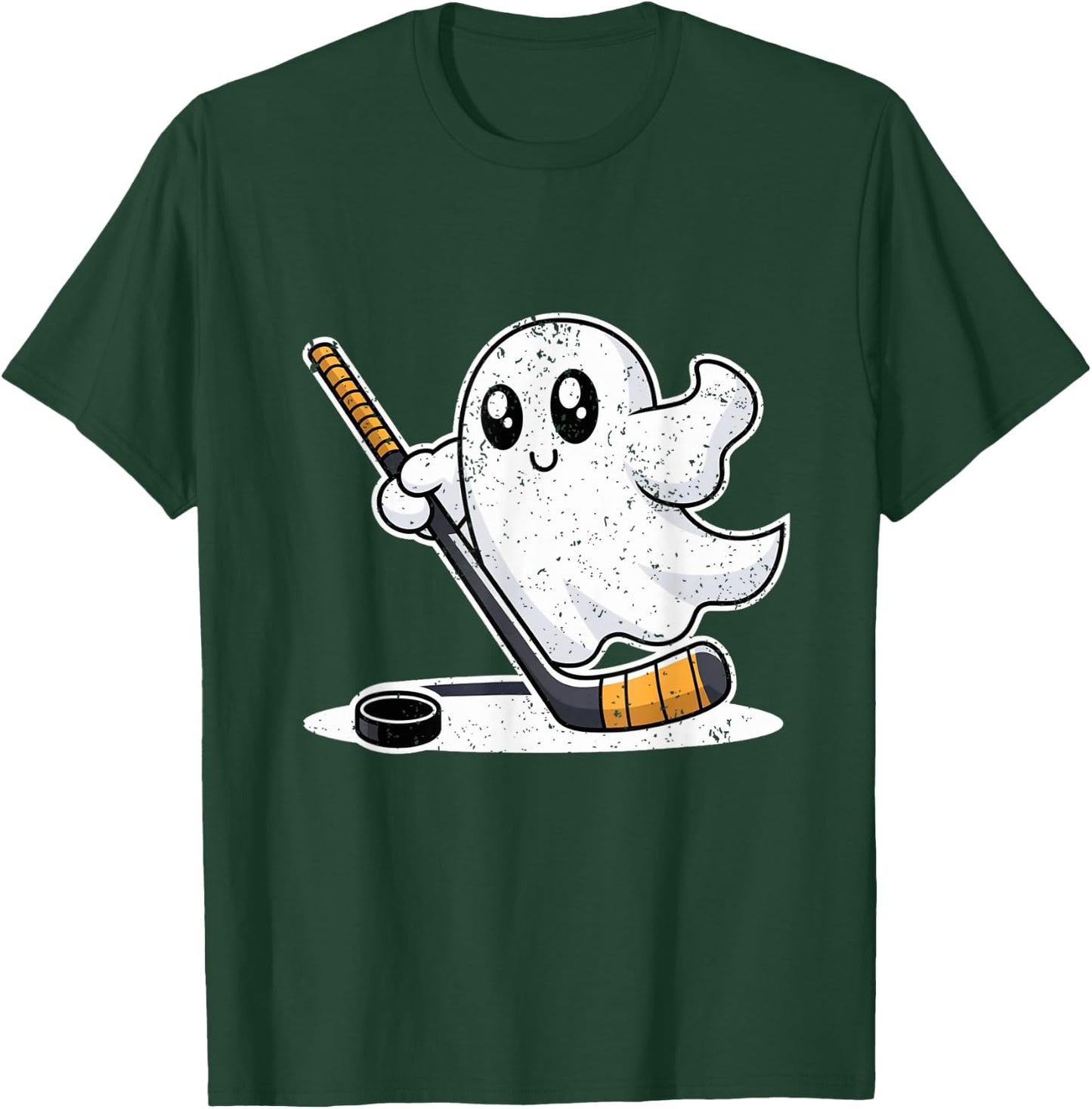 Ghost Playing Ice Hockey Halloween Costume Sports Men Boys T-Shirt - T-Shirt | Forest