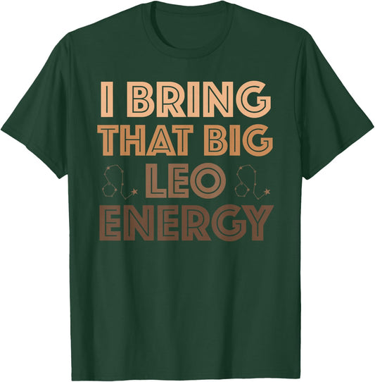 Leo Queen Vibes Melanated Women Big Leo Energy Melanin Afro T-Shirt - T-Shirt | Forest