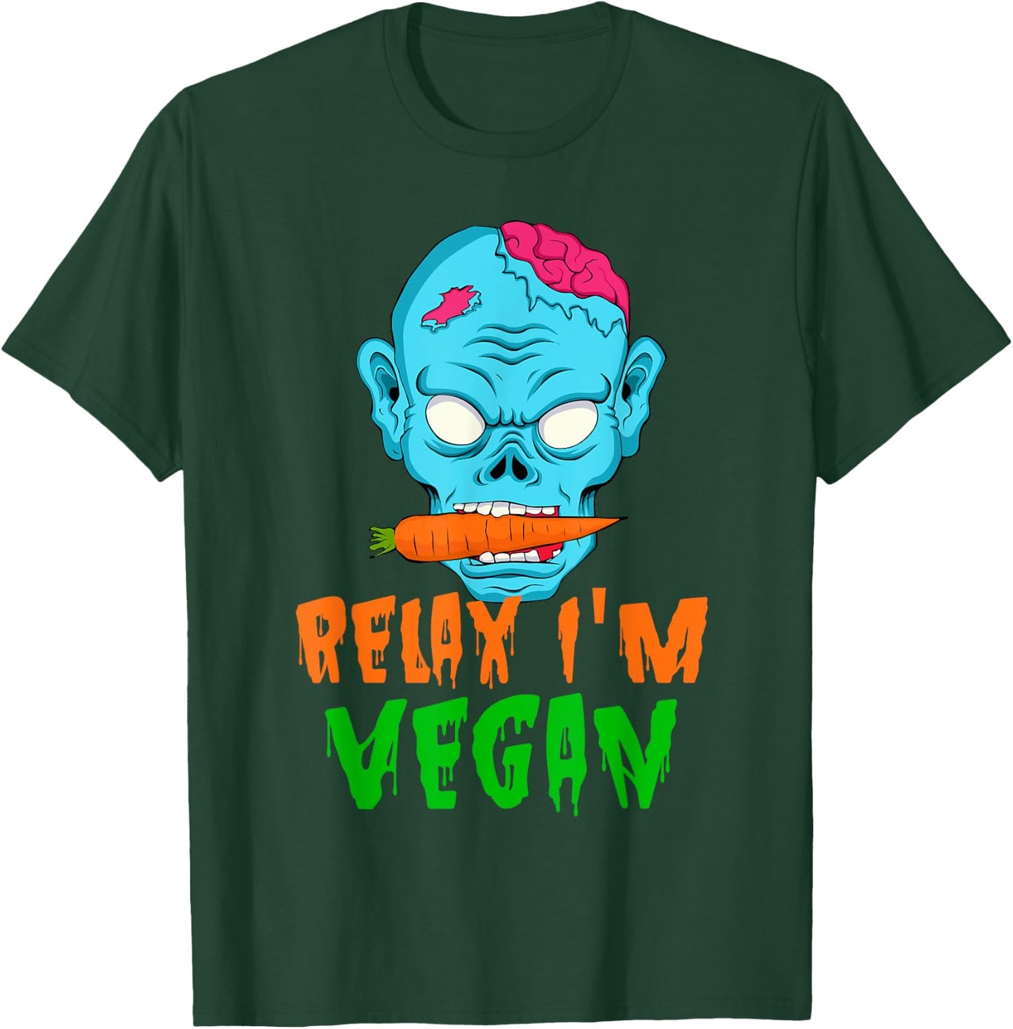Veganism Halloween Relax I'm Vegan Vegetarian Costume Gift T-Shirt - T-Shirt | Forest