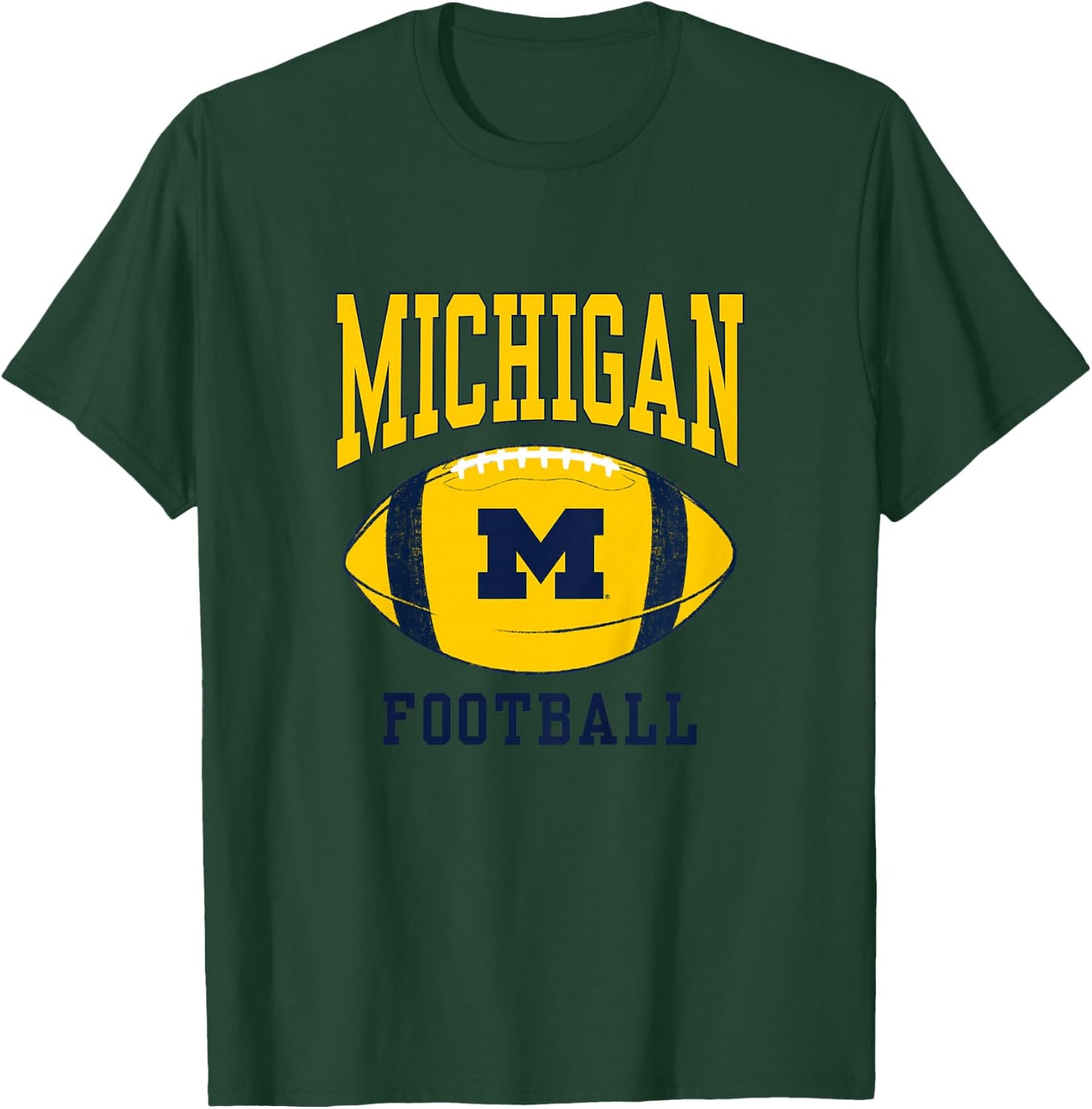 Kids University of Michigan Wolverines U of M Football Ball T-Shirt - T-Shirt | Forest