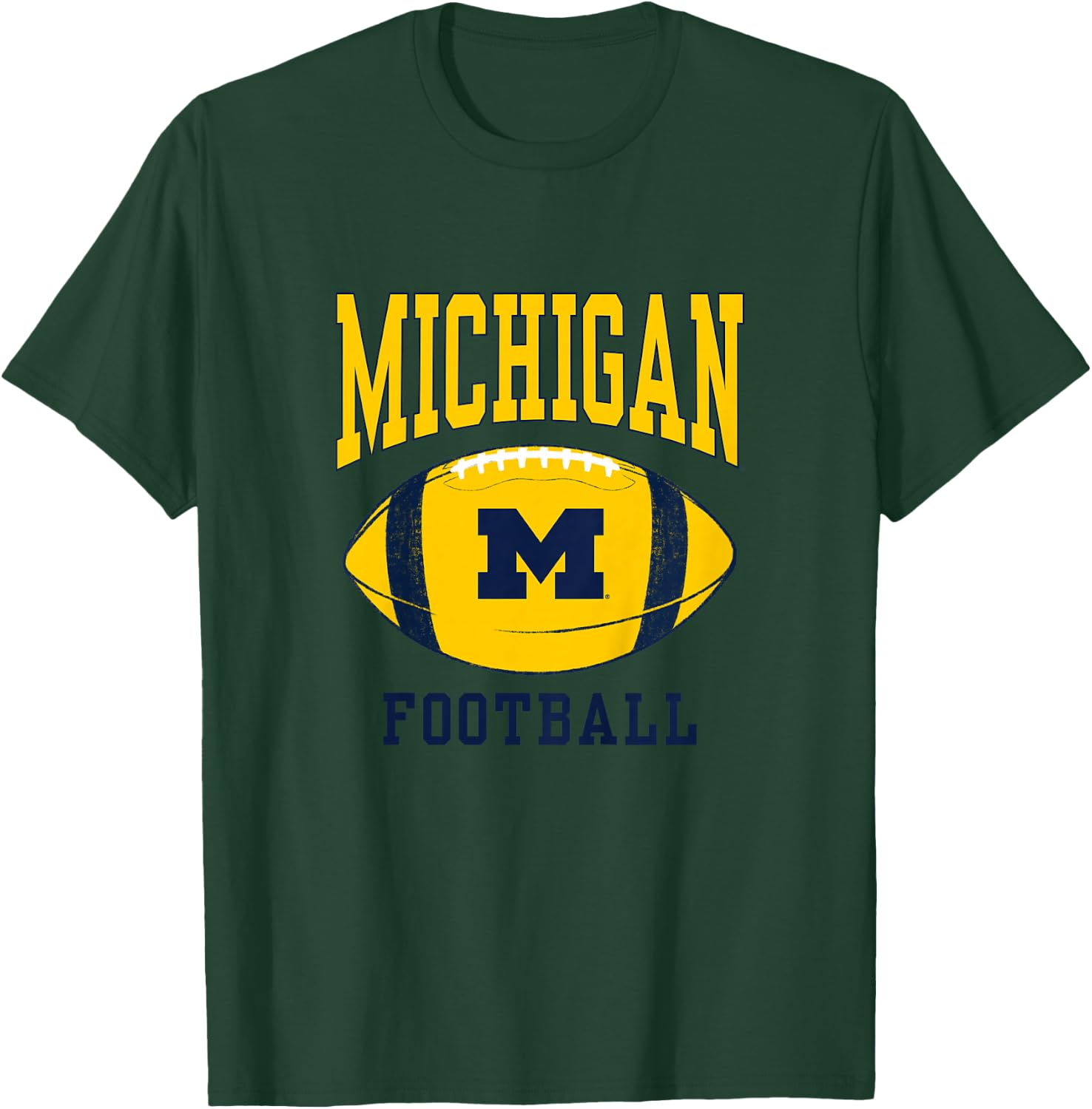 Kids University of Michigan Wolverines U of M Football Ball T-Shirt - T-Shirt | Forest